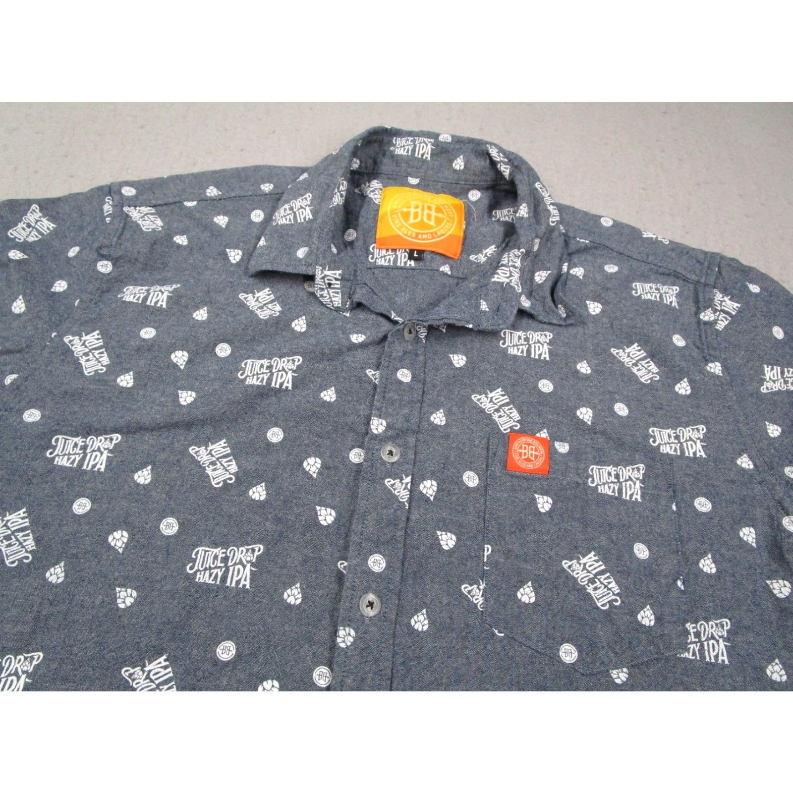Vintage Breckenridge Brewery Shirt Mens Large Blue Juice Drop Hazy IPA Beer Button Up Size US L / EU 52-54 / 3 - 2 Thumbnail