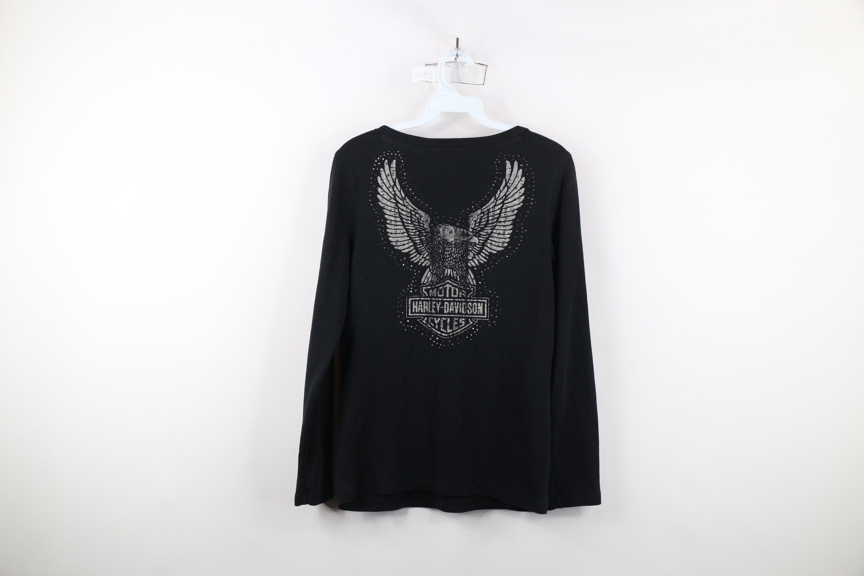 Harley Davidson × Vintage Vintage Y2K Harley Davidson Waffle Knit Henley T-Shirt Size M / US 6-8 / IT 42-44 - 12 Thumbnail