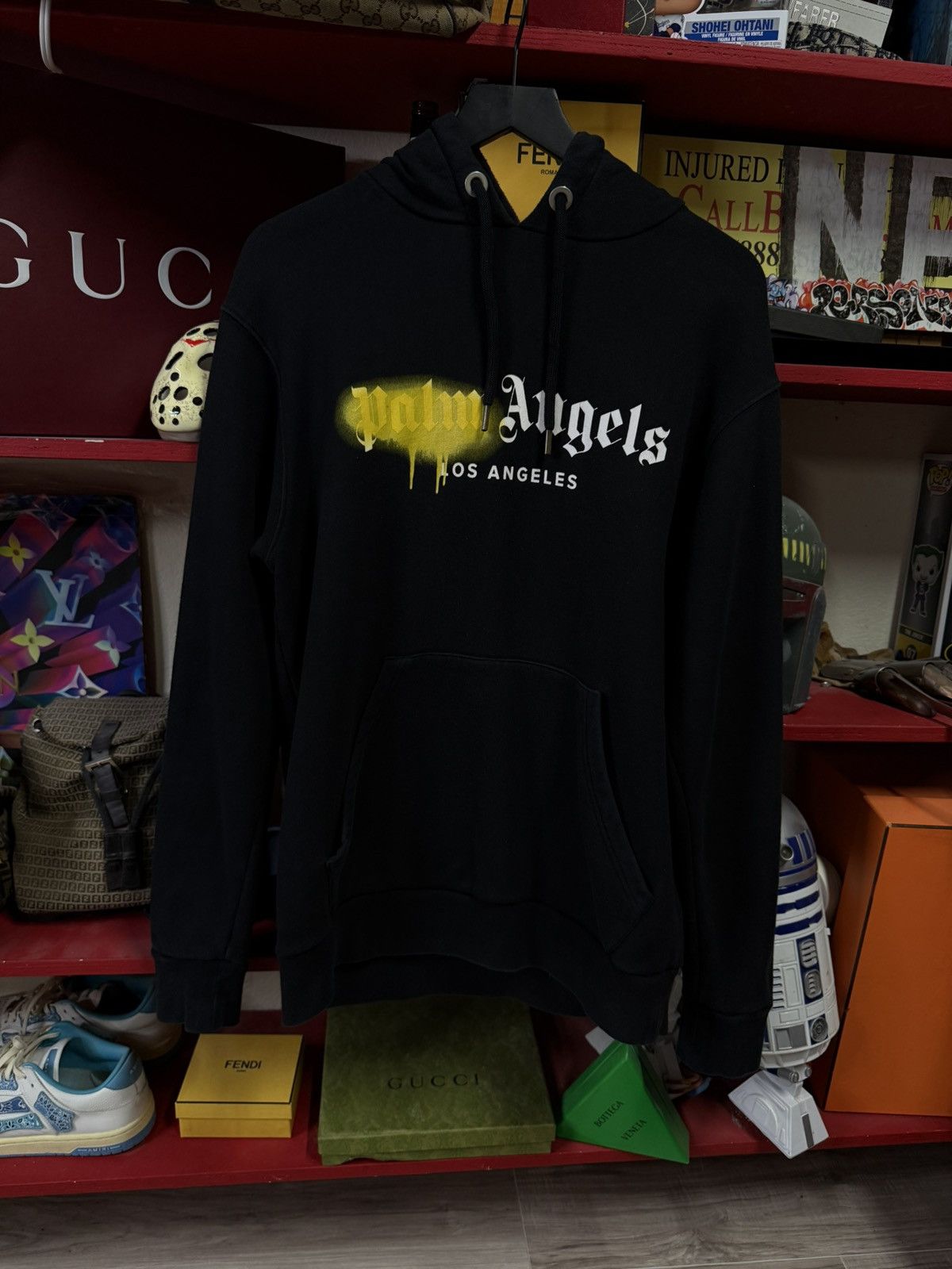 Palm Angels Palm Angels Spray Los Angeles Hoodie Black Sweater Large Size US L / EU 52-54 / 3 - 1 Thumbnail