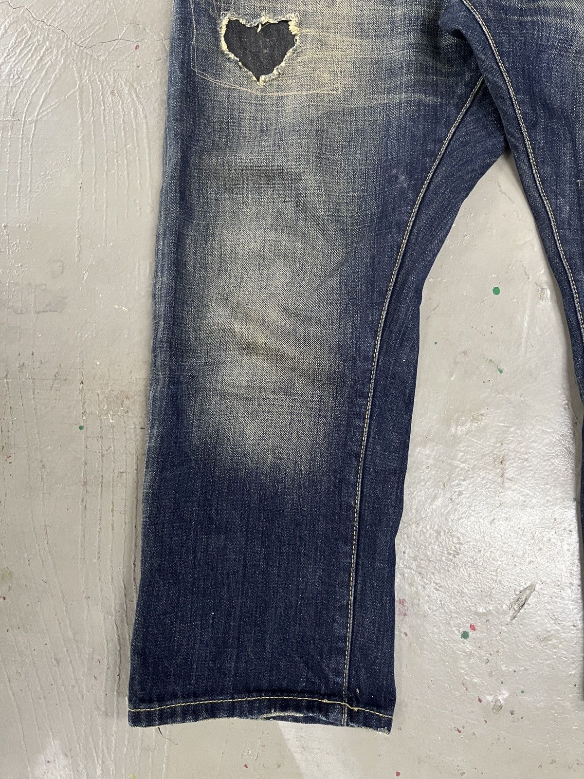 Japanese Brand Distressed Back Number Boro Sashiko Style Patchwork Capri Size US 34 / EU 50 - 6 Thumbnail