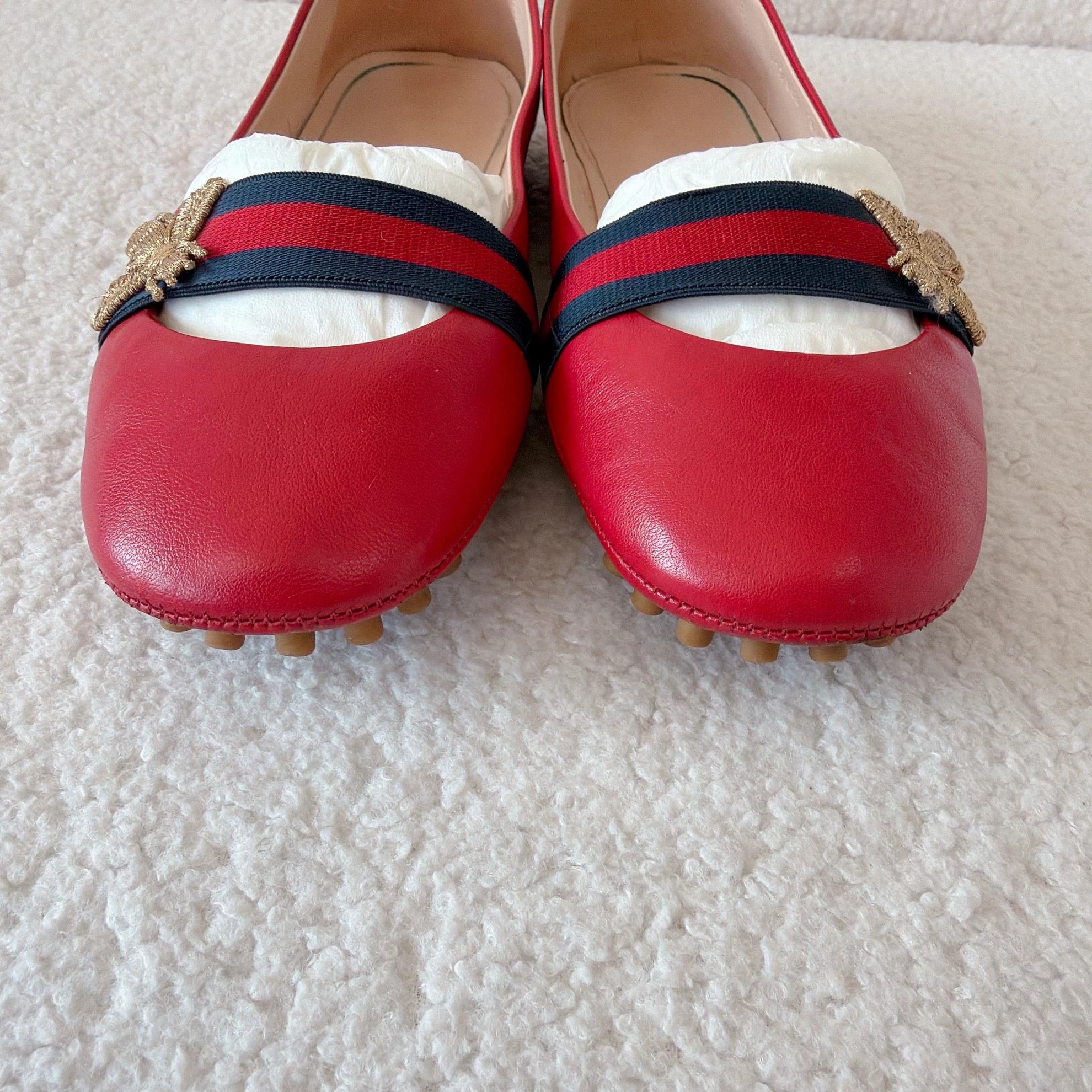 Gucci Gucci red flats Women's 36½ Size US 5.5 / IT 35.5 - 6 Thumbnail