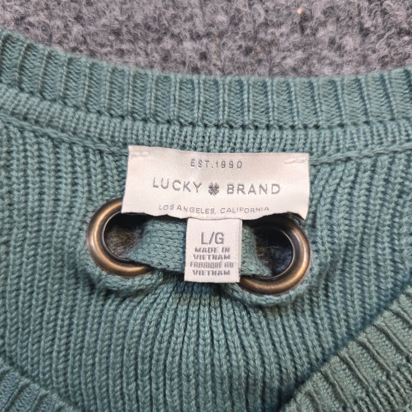Lucky Brand Lucky Brand Sweater Women Size L Green Knit Lace Up Back Long Sleeve Casual Size L / US 10 / IT 46 - 3 Thumbnail