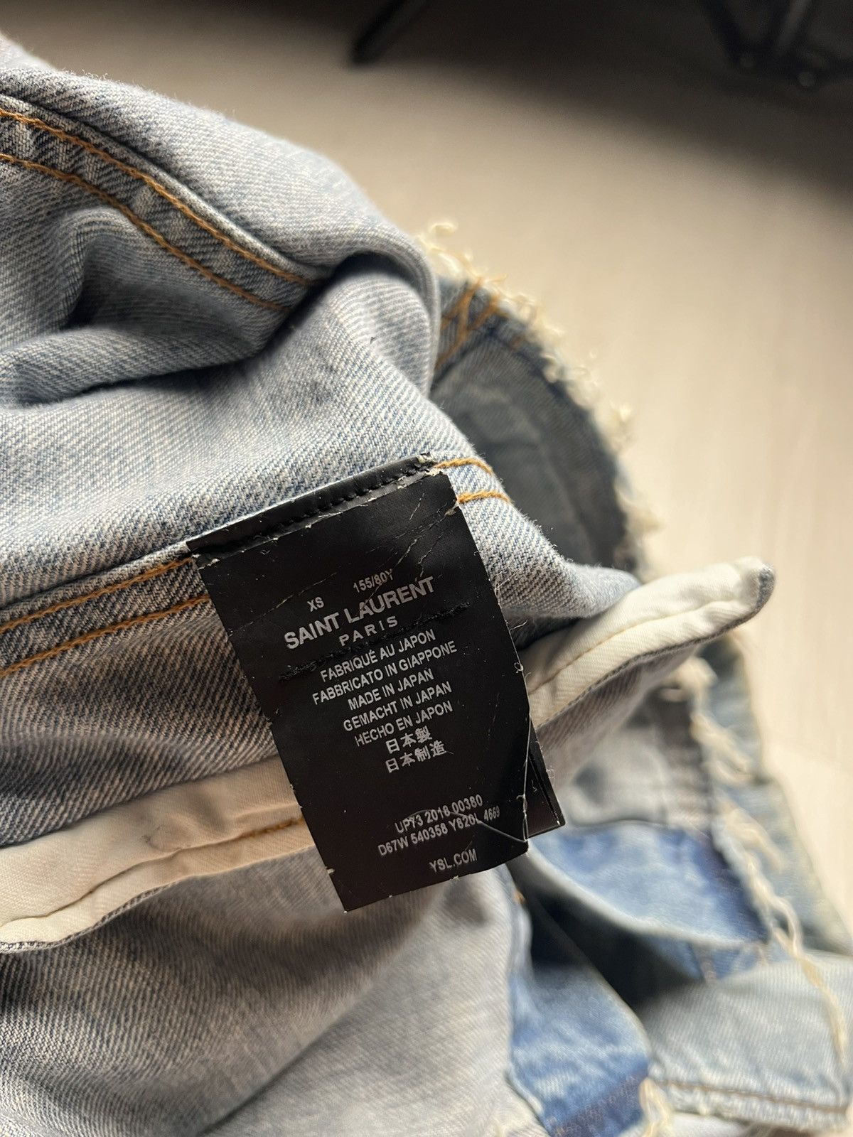 Saint Laurent Paris Saint Laurent Hedi Slimane Era Raw Hem Denim Jacket Size US XS / EU 42 / 0 - 7 Thumbnail