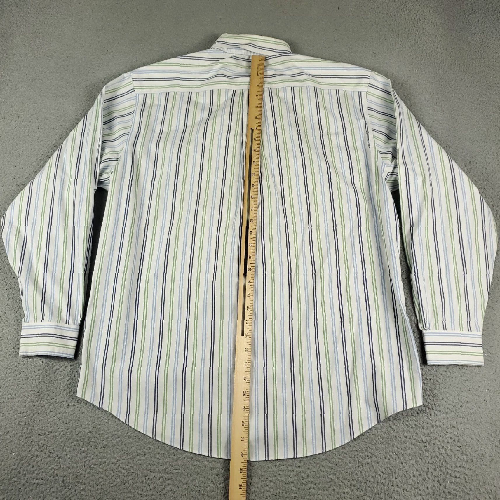 Brooks Brothers BROOKS BROTHERS Shirt Mens Large Blue Green Striped Button-Up Long Sleeve Regular Fit Cotton 346 Classic Preppy Mens Size US L / EU 52-54 / 3 - 4 Thumbnail