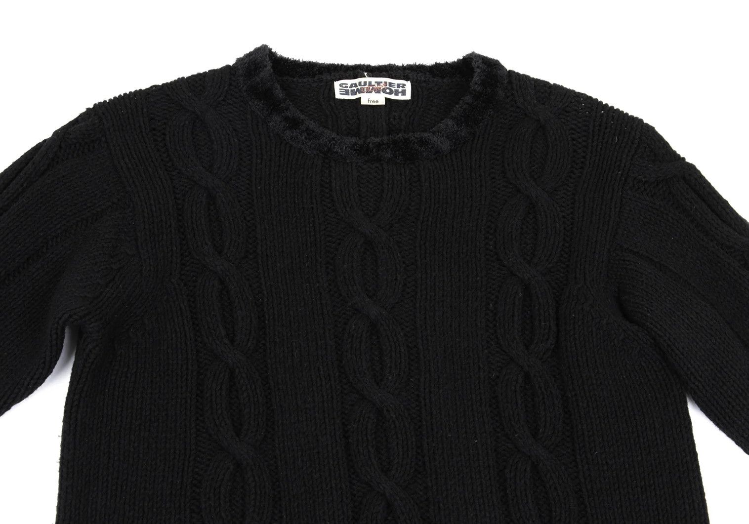 Jean Paul Gaultier Wool Blend Cable Knit Sweater in Black, Size F Size US M / EU 48-50 / 2 - 2 Thumbnail