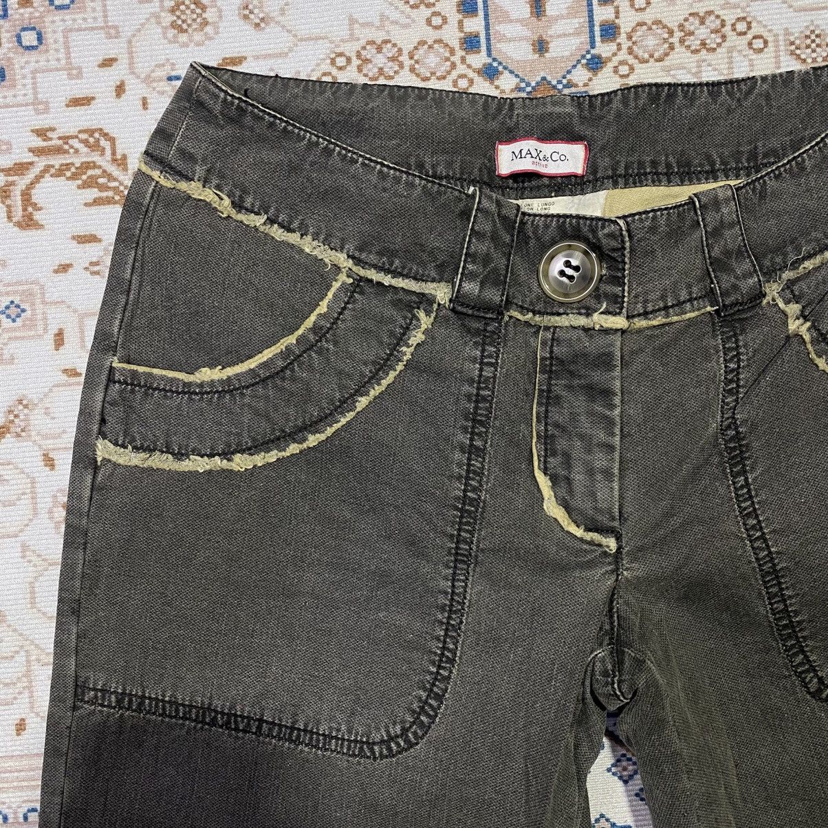 If Six Was Nine × Le Grande Bleu (L.G.B.) 2000s Y2K Max & Co Distressed Accent Flare Jeans Size US 30 / EU 46 - 5 Thumbnail