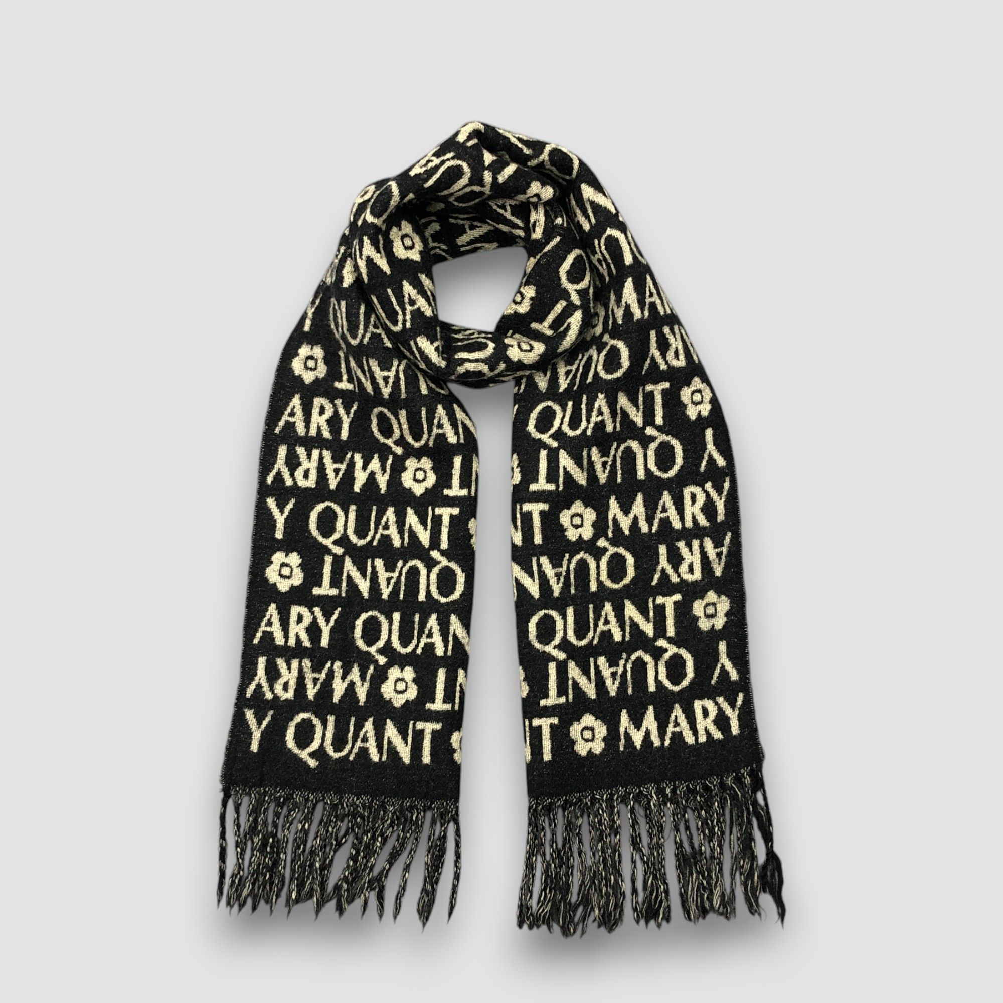 Japanese Brand Vintage Mary Quant Scarf Muffler Monogram Wool Scarves Size ONE SIZE - 1 Thumbnail