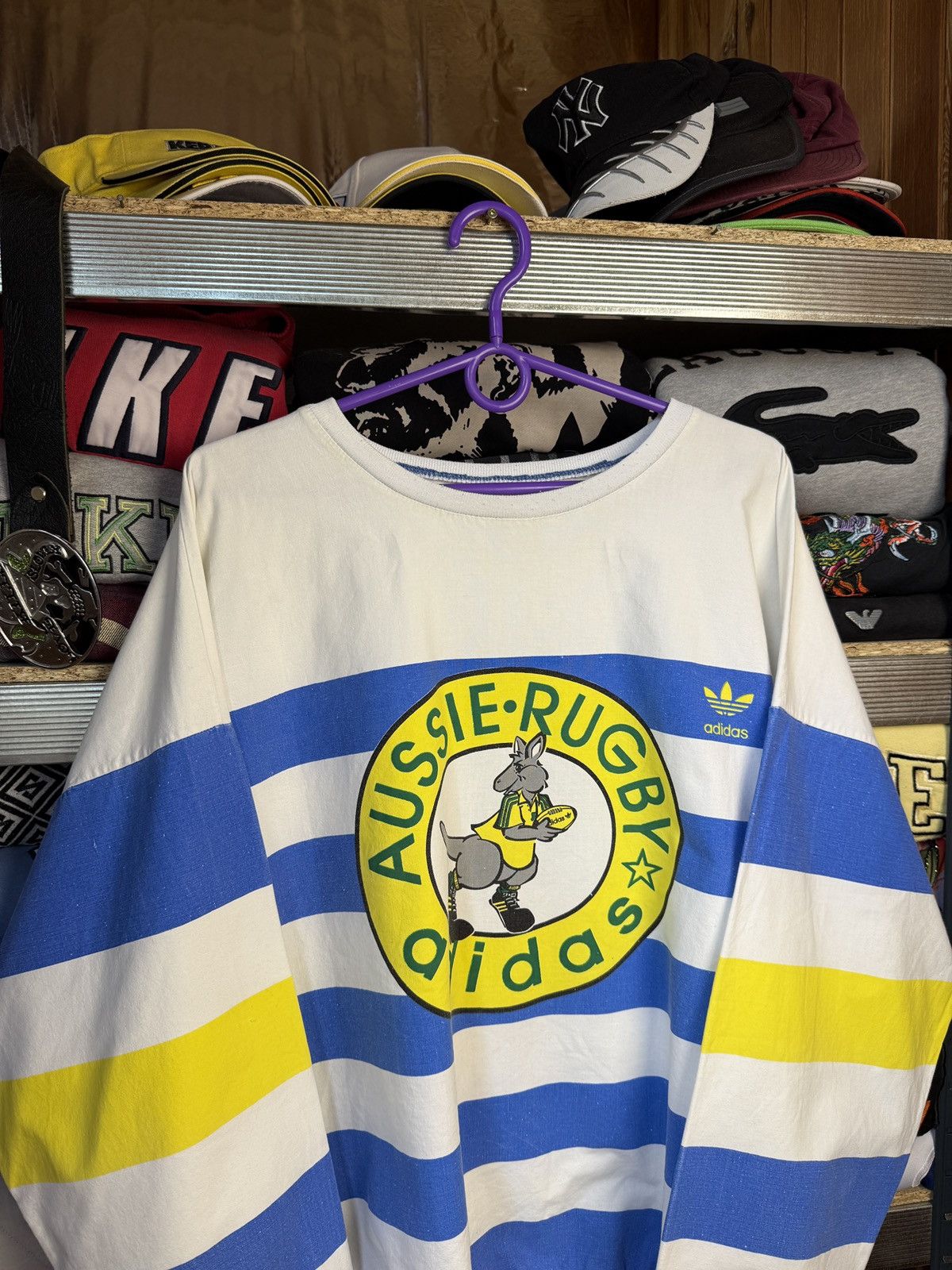 Adidas 80s Crazy Striped Aussie Rugby Long Sleeve Size US XL / EU 56 / 4 - 4 Thumbnail