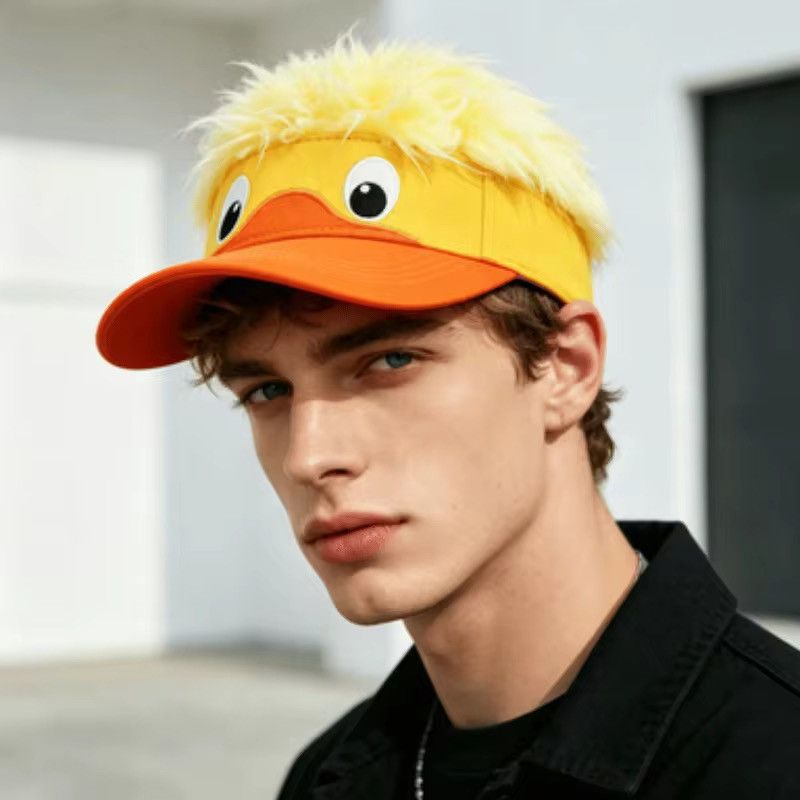 Japanese Brand Funny Duck Visor Hat with Fake Hair Size ONE SIZE - 3 Thumbnail