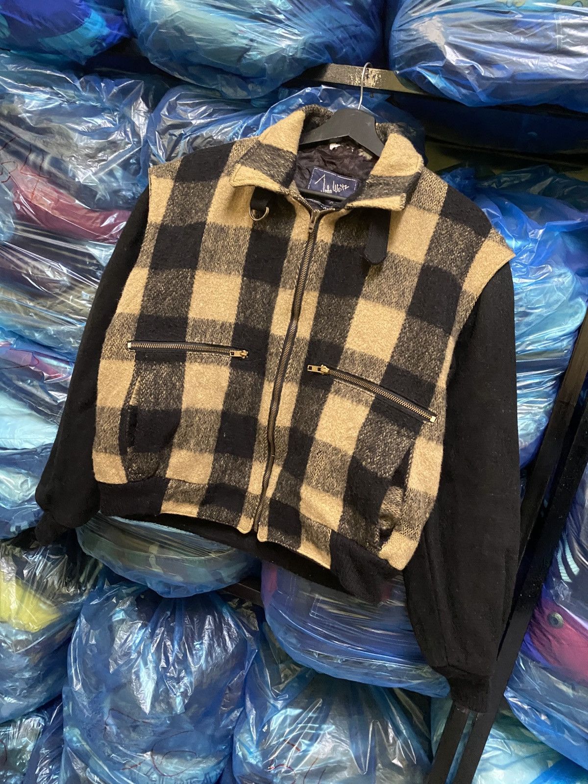 John Weitz Vintage 80s John Weitz Buffalo Plaid Wool Jacket Men’s Black Size US M / EU 48-50 / 2 - 4 Thumbnail