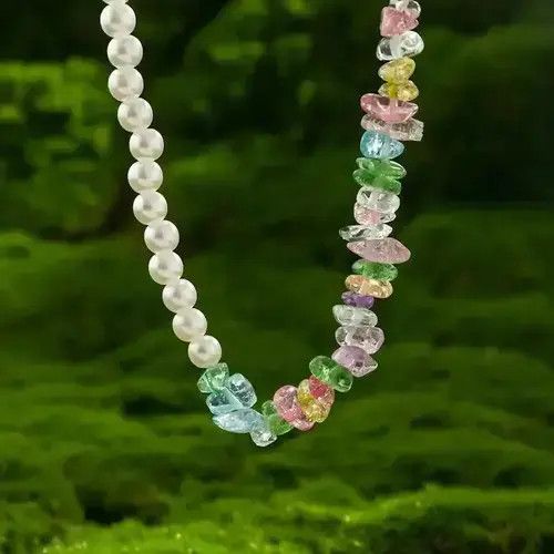 Other Glass Crystal Imitation Pearl Choker Necklace Size ONE SIZE - 2 Thumbnail