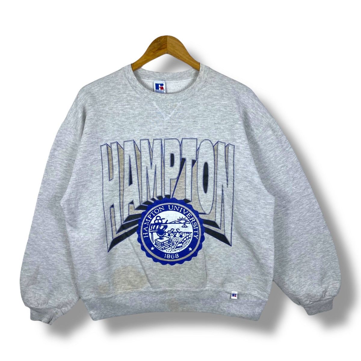 Russell Athletic Vintage 90's HAMPTON UNIVERSITY Graphic Crewneck Sweatshirt Size US L / EU 52-54 / 3 - 1 Thumbnail