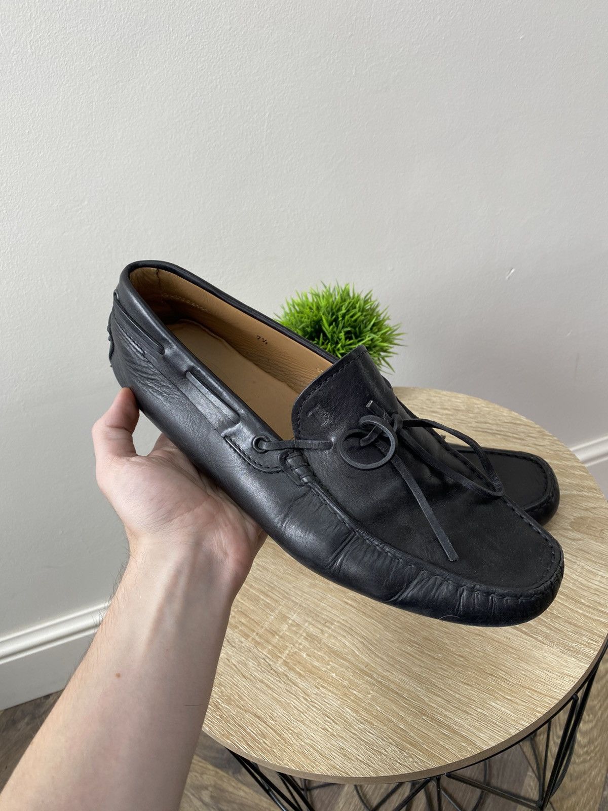 Tod's Vintage Tod's Mens Black Textured Leather Loafers Size US 9 / EU 42 - 1 Thumbnail