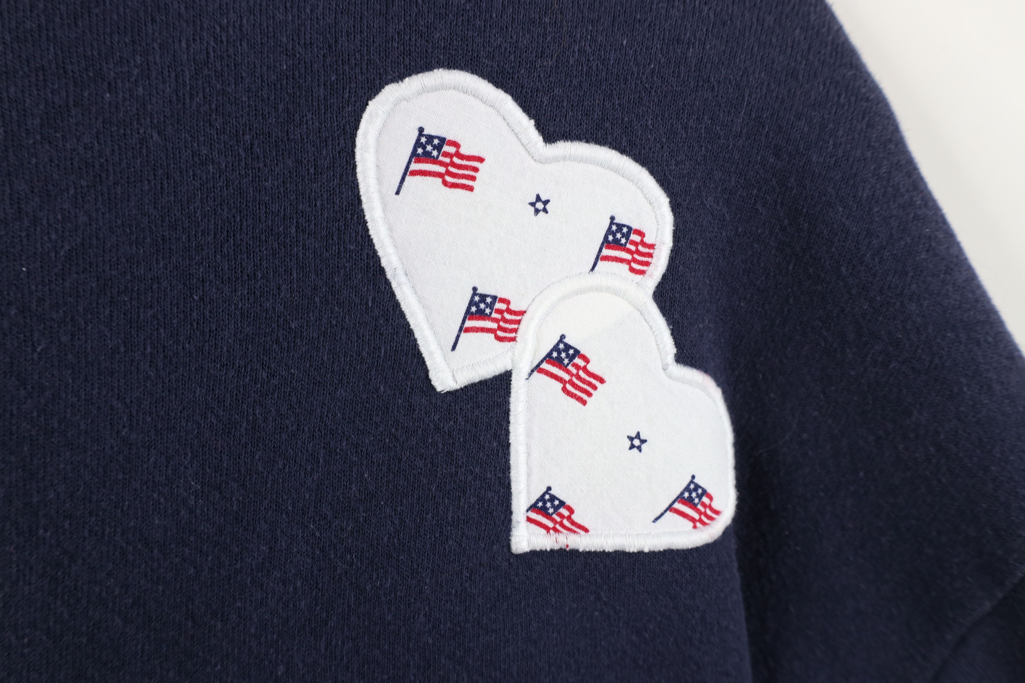 Vintage Vintage 90s Streetwear Patch Heart American Flag Sweatshirt Size M / US 6-8 / IT 42-44 - 12 Thumbnail