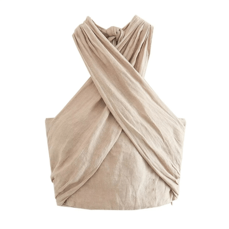 Other Women's Simple Fashion All-match Halter Linen Vest Top Size L / US 10 / IT 46 - 1 Thumbnail