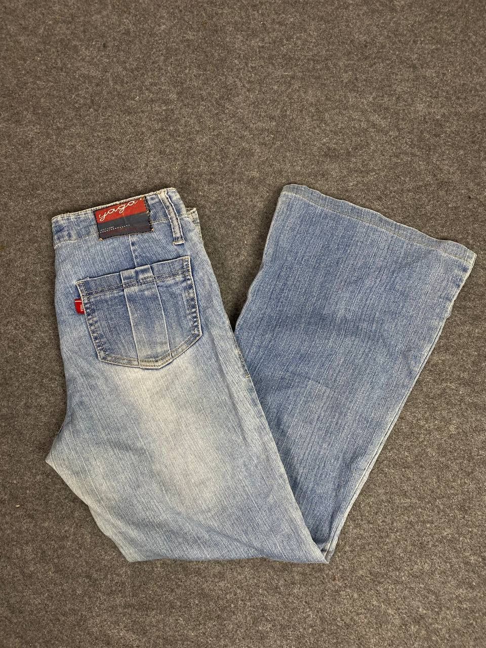 vintage japanese brand bootcut flare distressed denim