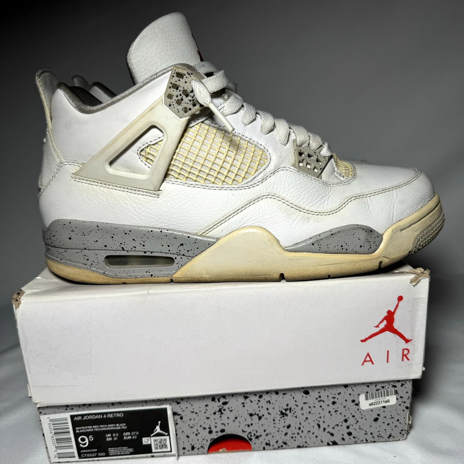 Nike Size 9.5 Nike Air Jordan 4 Retro White Oreo Men s Shoes Grailed
