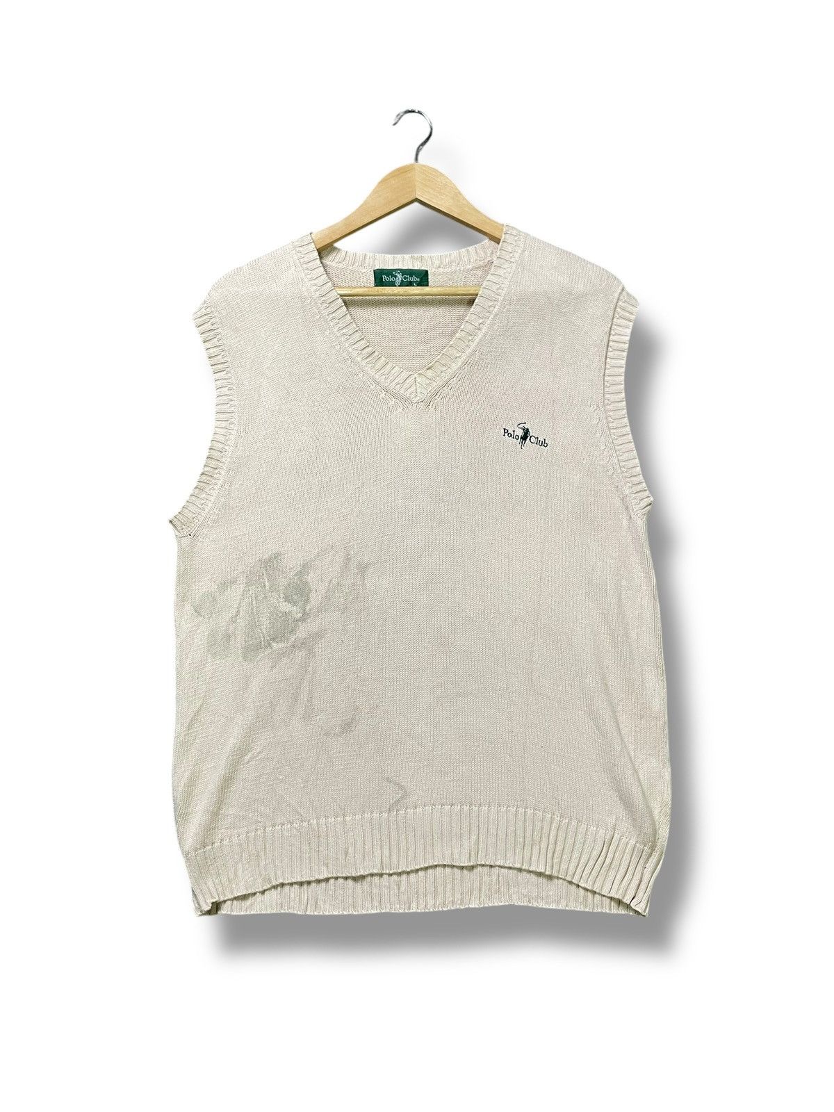 Beverly Hills Polo Club × Polo Ralph Lauren × Vintage Polo Club V-Neck Knit Sweater Vest (43) Size US L / EU 52-54 / 3 - 1 Thumbnail
