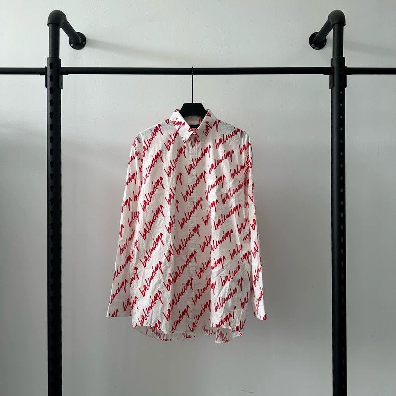 Balenciaga Balenciaga SS23 New printed long-sleeve shirt with full cur Size XS / US 0-2 / IT 36-38 - 1 Thumbnail