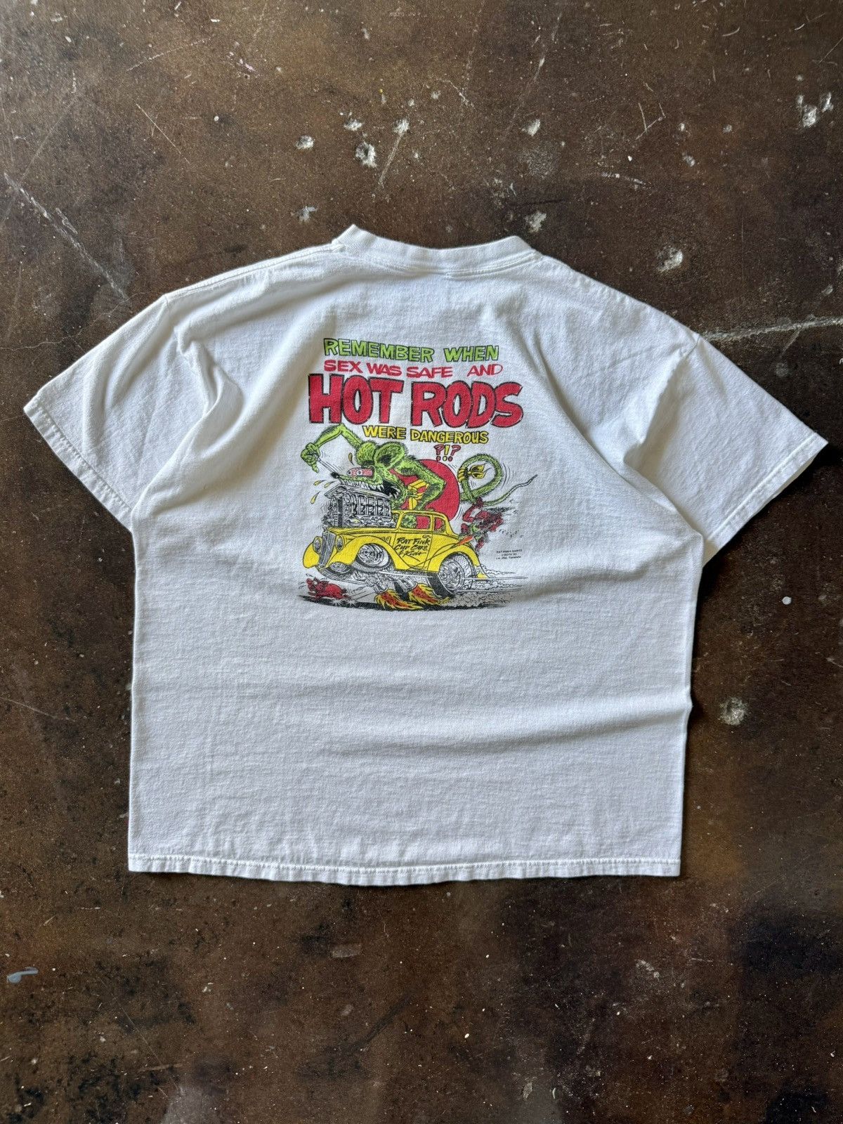 vintage y2k rare ed roth rat fink grunge safe sex shirt