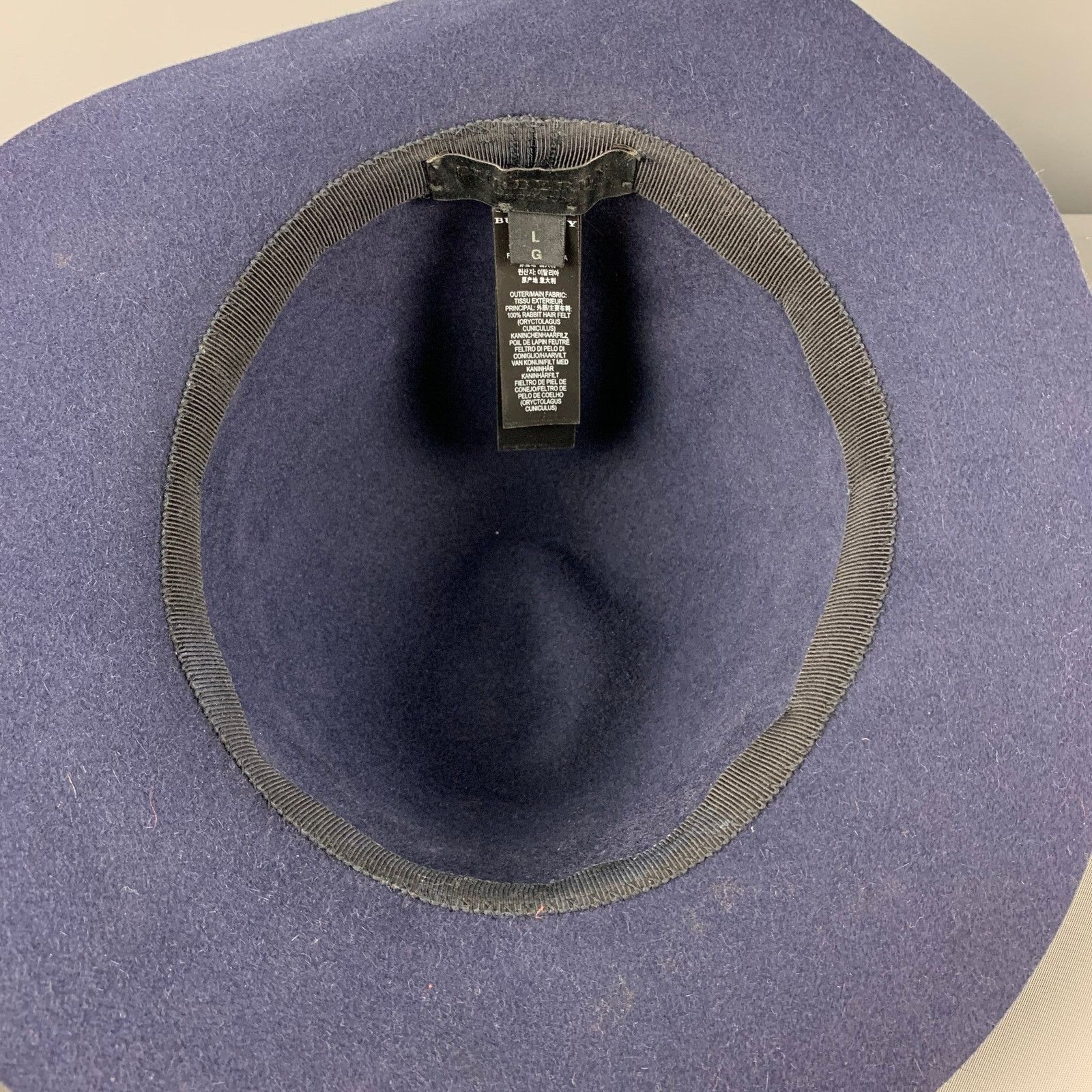 Burberry Prorsum Spring 2015 Size L Navy Blue Rabbit Felt Hats Size ONE SIZE - 5 Thumbnail