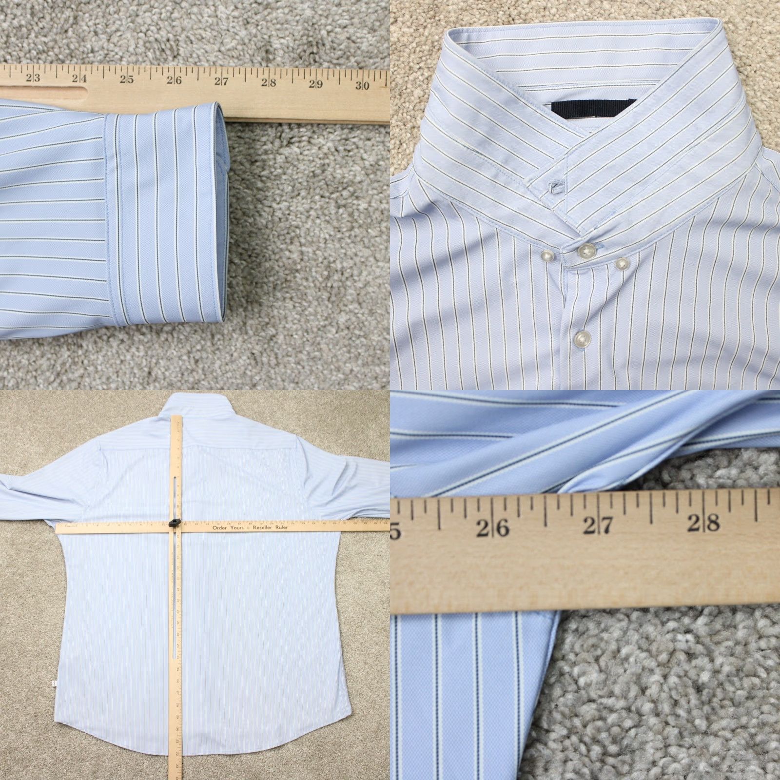 Vintage 7 Diamonds Shirt Mens 2XL Blue Striped 4 Way Stretch Long Sleeve Button-Up Shirt Size US XXL / EU 58 / 5 - 8 Thumbnail