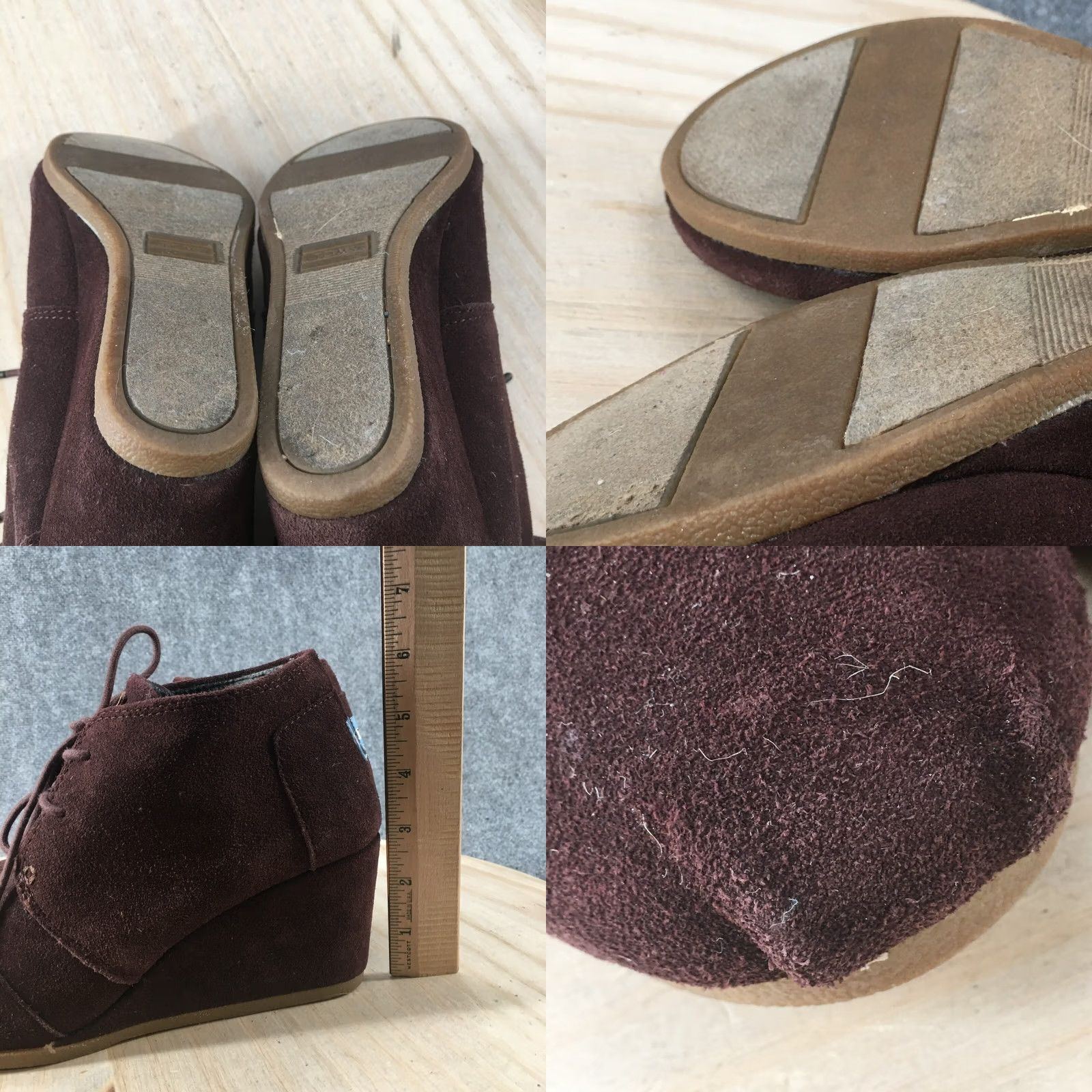Toms Toms Boots Womens 9 Wedge Ankle Booties Brown Leather Lace Up Casual Round Toe Shoes Mens? Size US 9 / IT 39 - 8 Thumbnail