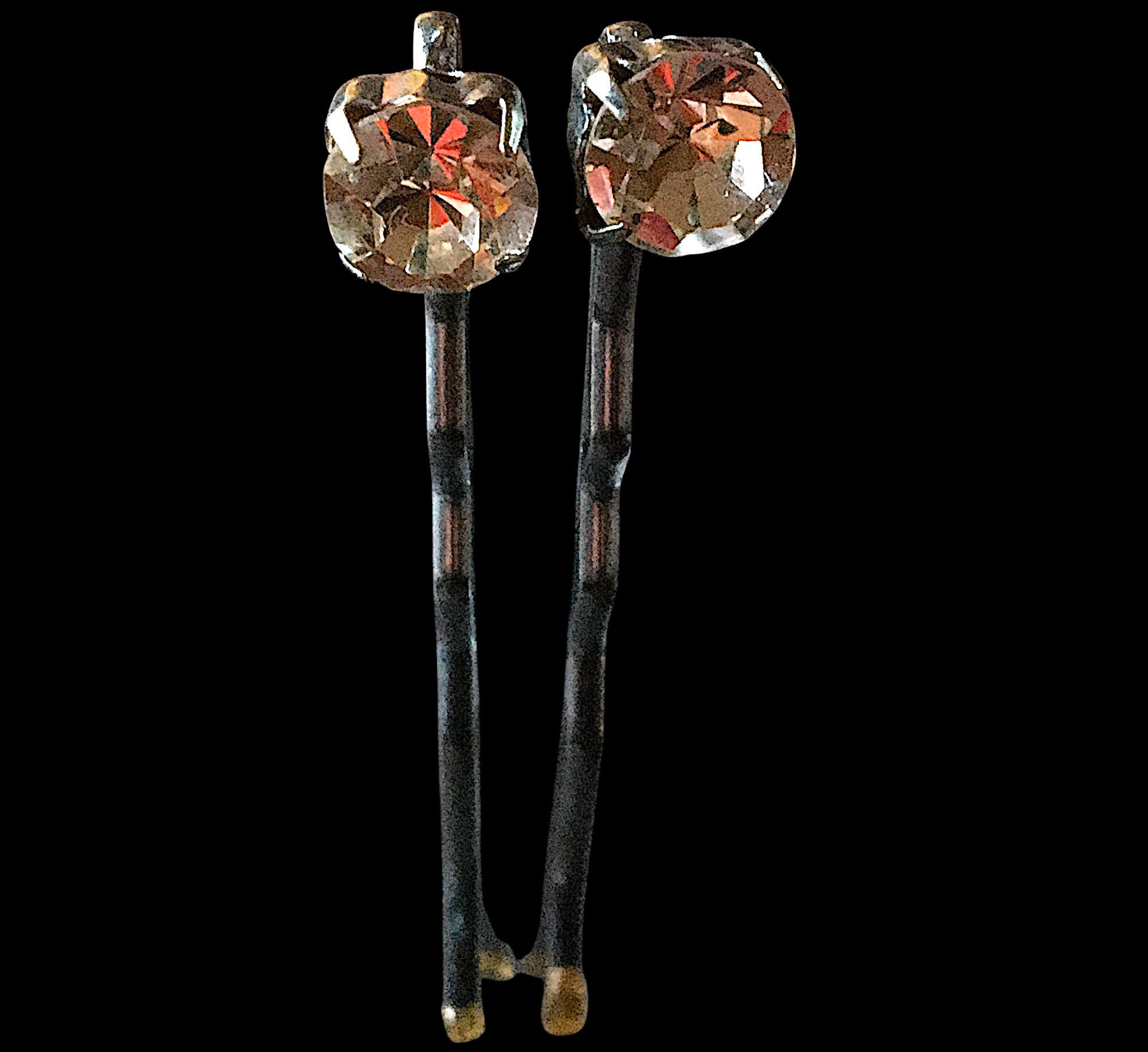 Other Antique Silver-Tone Hairpins with Faceted Rhinestones Size ONE SIZE - 8 Thumbnail