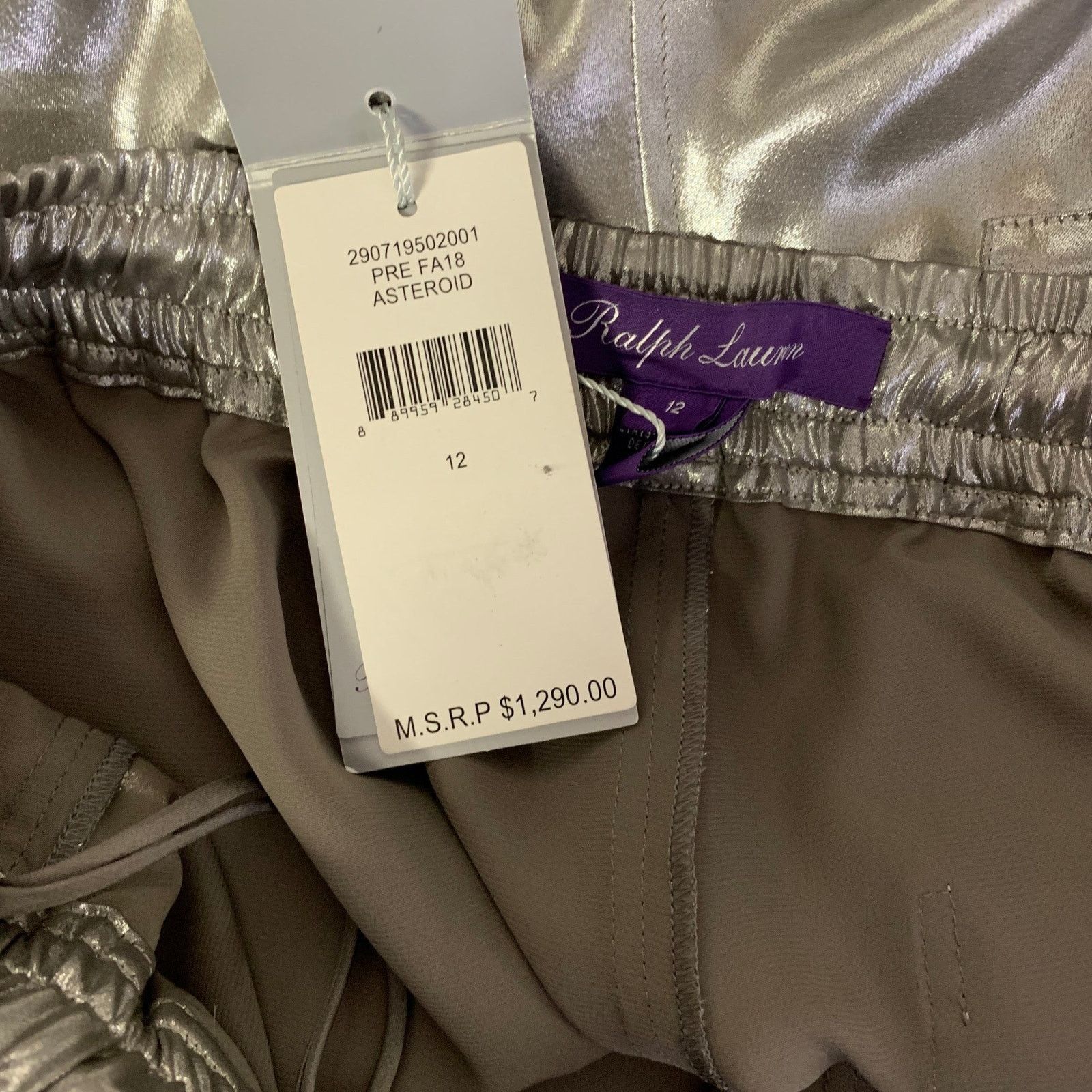 Ralph Lauren RALPH LAUREN Size L Silver Satin Joggers Casual Pants Size US 32 / EU 48 - 4 Thumbnail
