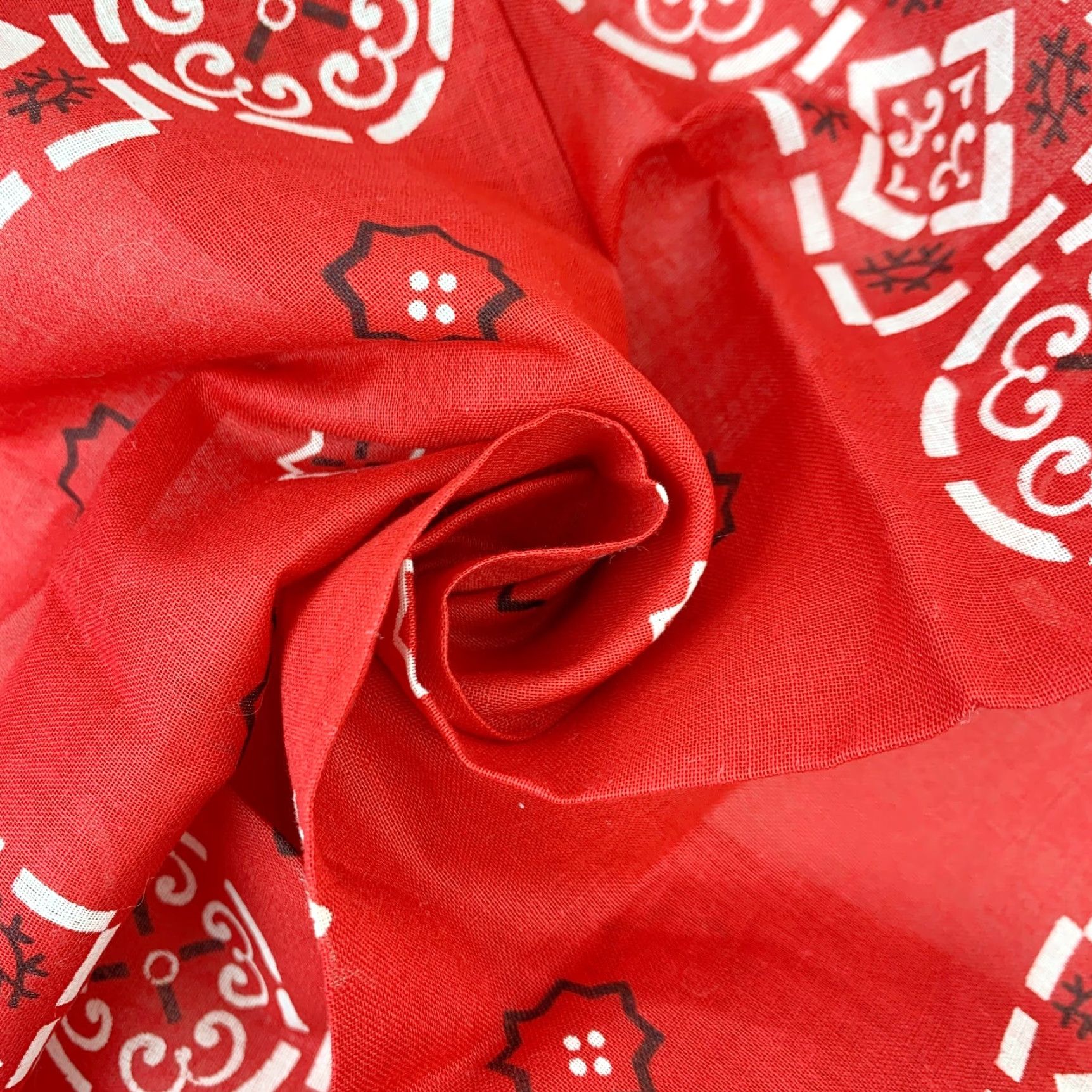 Vintage VINTAGE Bandana 21" x 21" Red Paisley Cotton Western Union Made Unbranded 15898 Size ONE SIZE - 8 Thumbnail