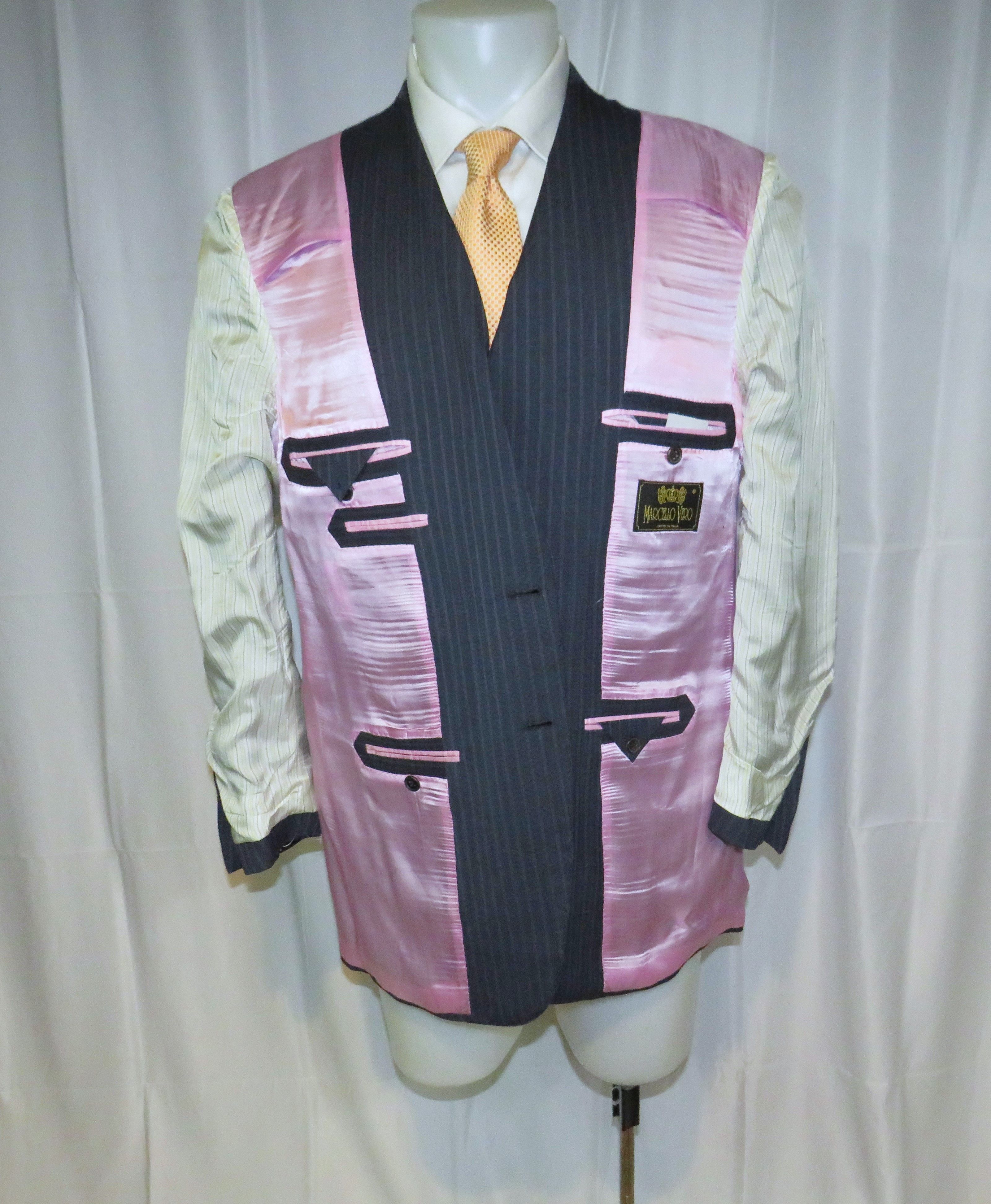 Other Marcello Vero x D’avenza Cashmere Blue Stripe Suit 43R Size 42R - 13 Thumbnail