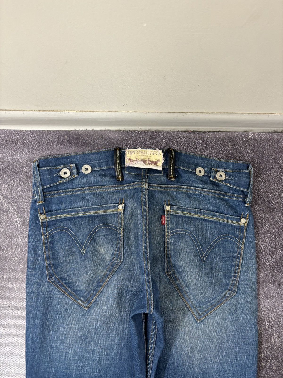 Levi's Vintage Levi’s 519 Slim Fit Faded Blue USA Hype Denim Jeans Size US 33 - 5 Thumbnail