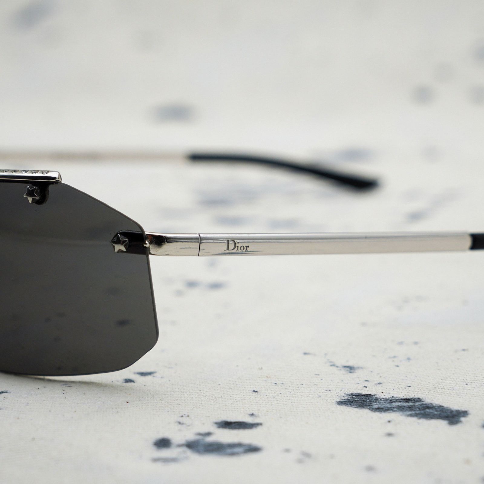 Dior Vintage dior hit 2 silver frame dark lens logo sunglasses Size ONE SIZE - 5 Thumbnail