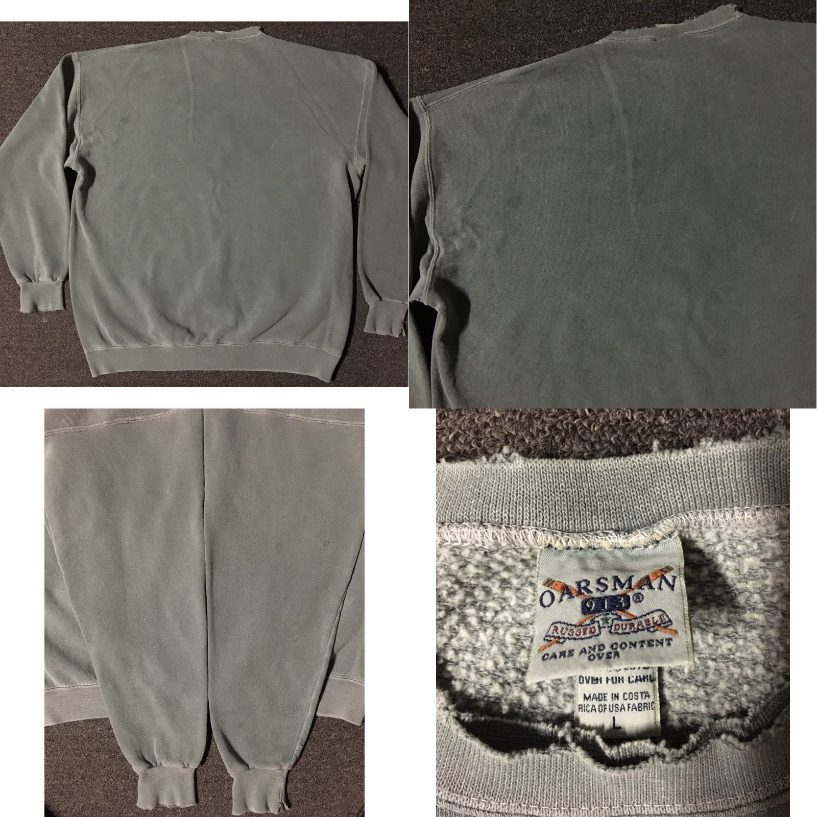Vintage VINTAGE Maine Spellout Faded Distressed Sweatshirt L Green 90s Grunge nautical School Pullover Mens Sweatshirt Size US L / EU 52-54 / 3 - 8 Thumbnail