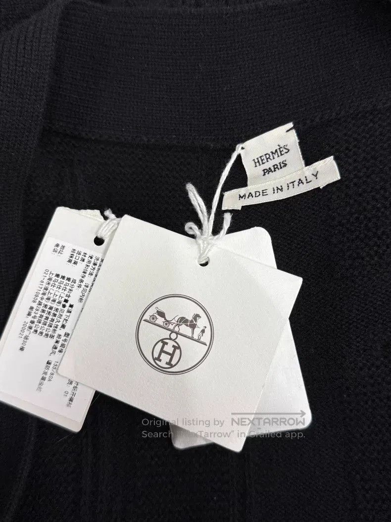 Hermes Hermes Black textured long cashmere knit cardigan Size XXS / US 00 / IT 34 - 4 Thumbnail