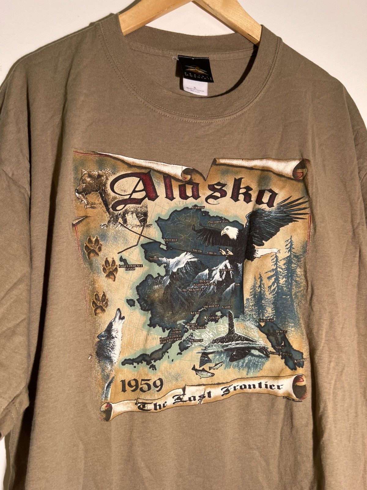 Vintage 90’s 2000’s Y2K VTG Vintage Alaska Lost Frontier Map T Shirt Size US XL / EU 56 / 4 - 3 Thumbnail