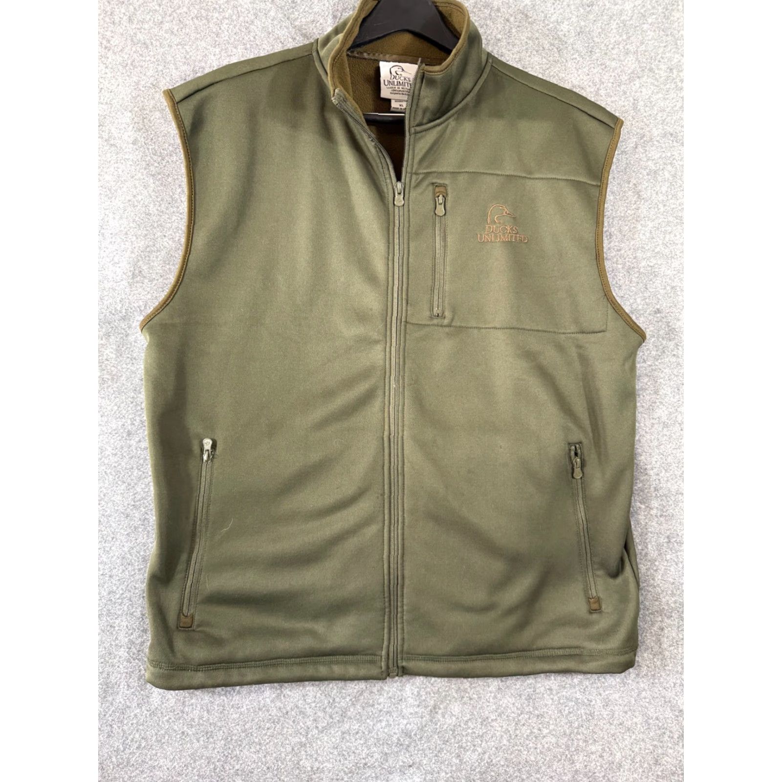 Olive Ducks Unlimited Vest Mens XL Olive Green Fleece Lined Embroidered Logo Outdoor Size US XL / EU 56 / 4 - 3 Thumbnail