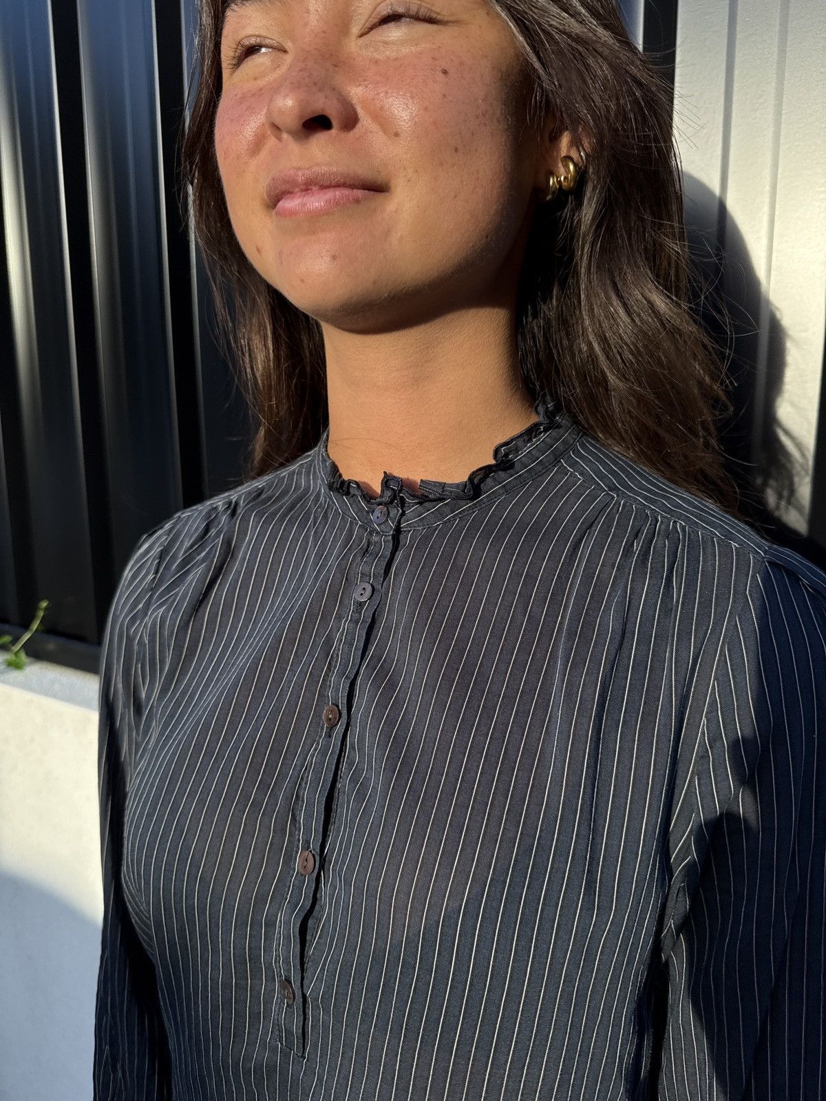 Other Blouse blue and ecru pin stripes Size M / US 6-8 / IT 42-44 - 3 Thumbnail