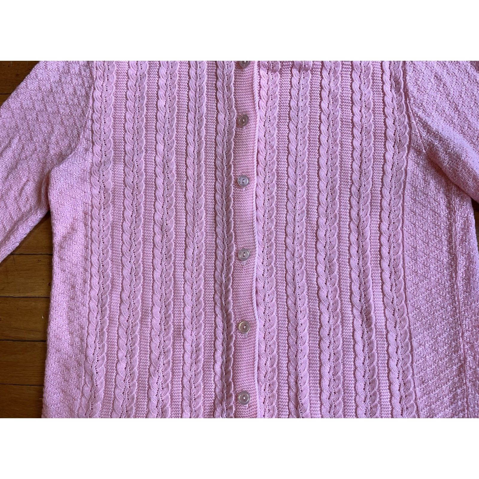 Pinko VINTAGE Cuddle Knit Cardigan Sweater Women’s Small Pink Cottagecore Granny 80s Size S / US 4 / IT 40 - 2 Thumbnail