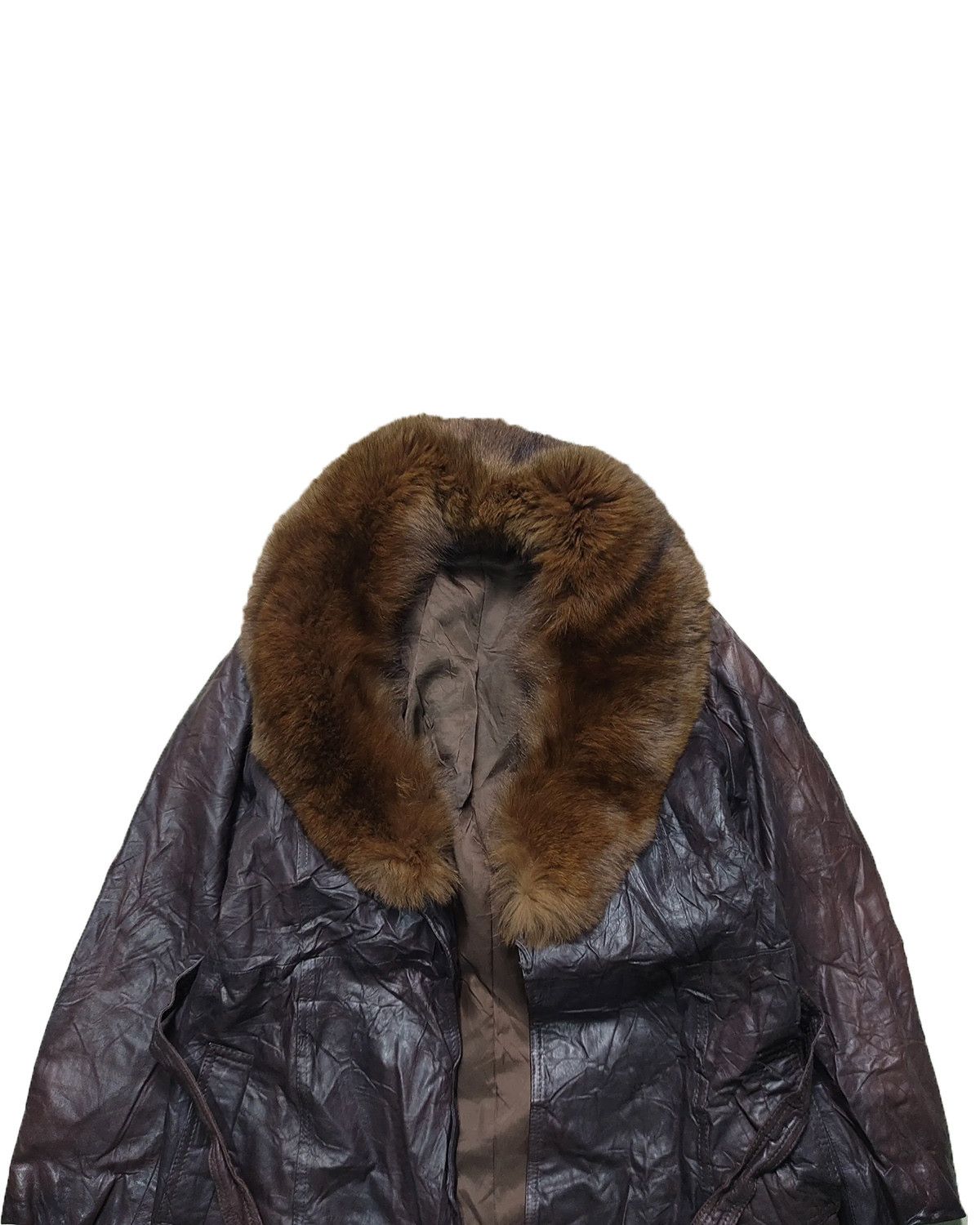 Leather Vintage 80s/90s Leather Fur Coat – Japanese Brand Size US S / EU 44-46 / 1 - 3 Thumbnail