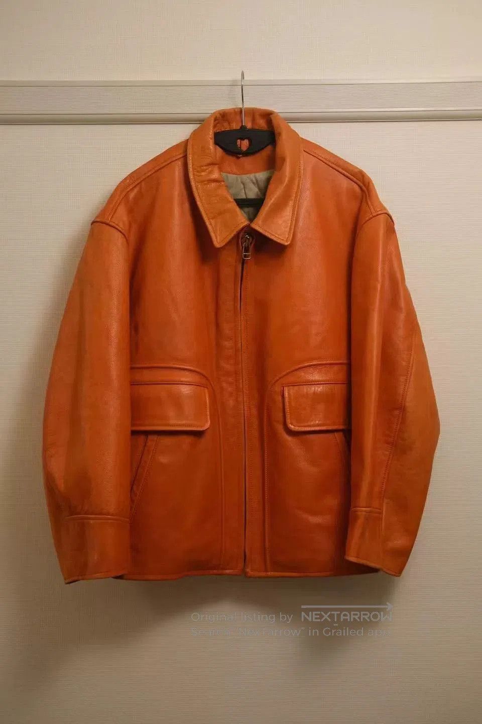 Yohji Yamamoto Orange Leather Jacket.