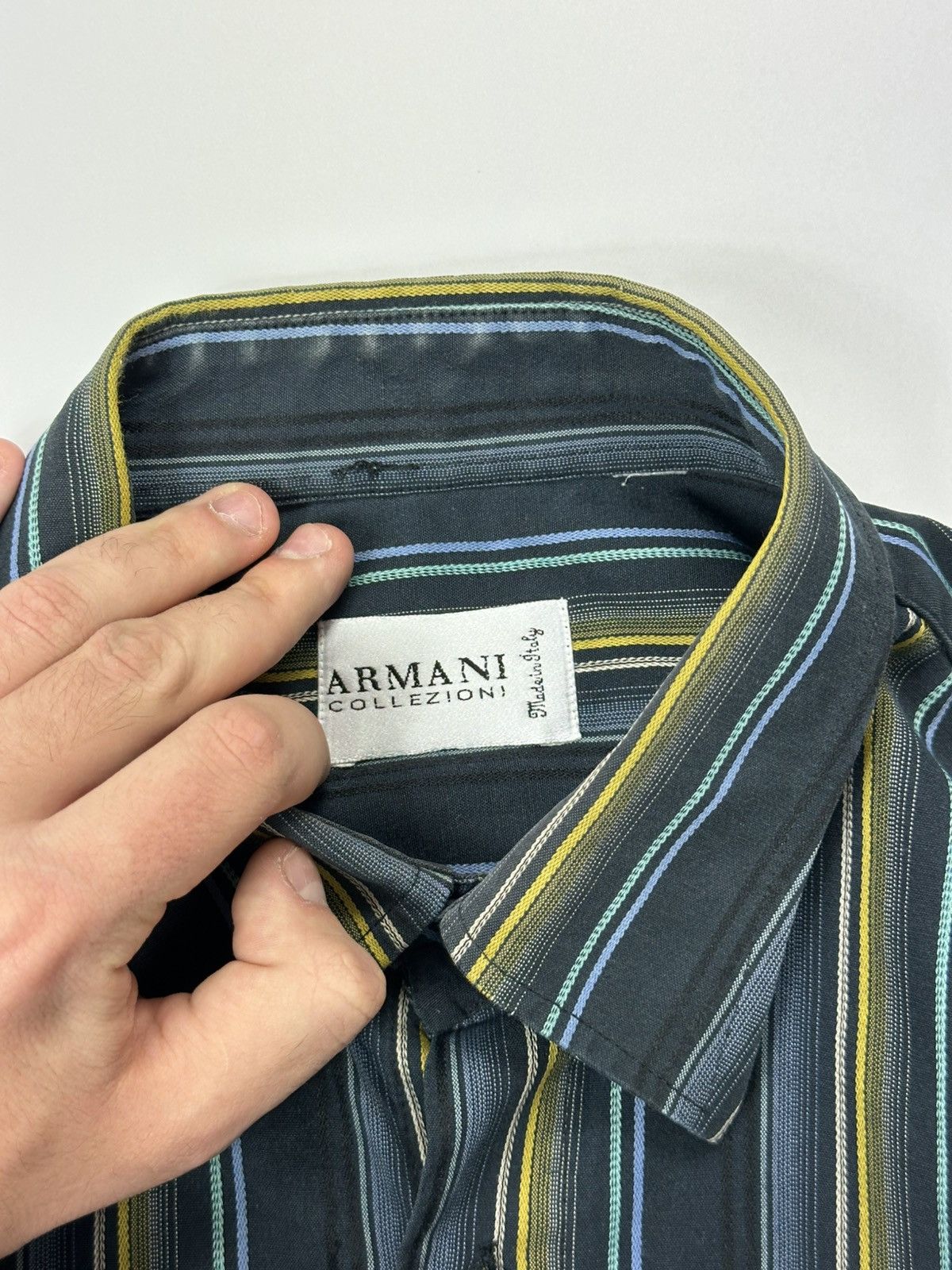 Armani Collezioni Armani Collezioni Stripped Dress Shirt Men's XL Size US XL / EU 56 / 4 - 8 Thumbnail