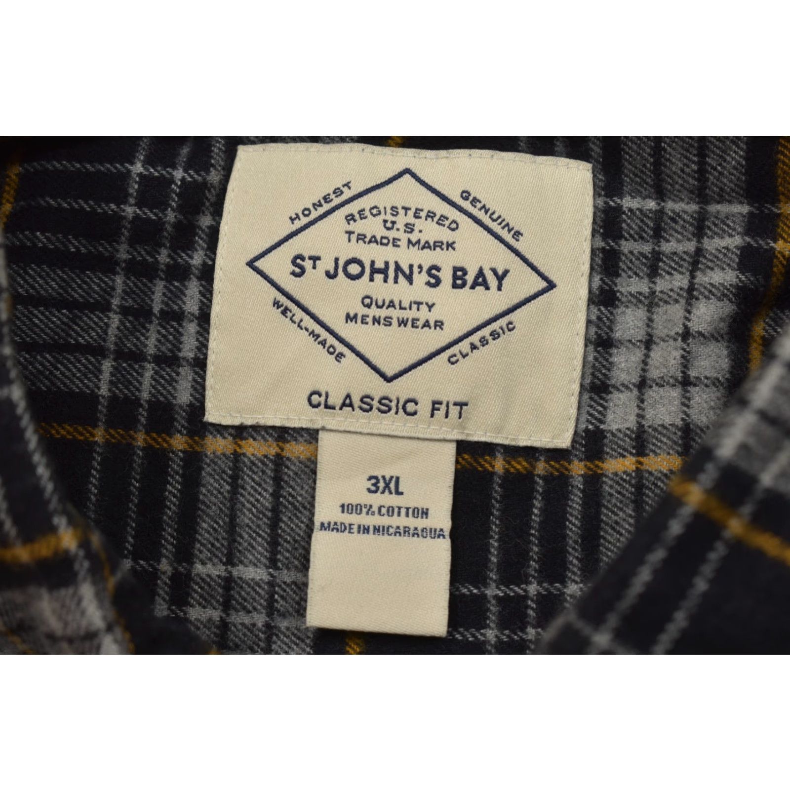 Vintage St. John's Bay Men's 3XL Flannel Shirt Black Buckthorn Plaid Button-Up Casual Long Sleeve Size US XXL / EU 58 / 5 - 7 Thumbnail