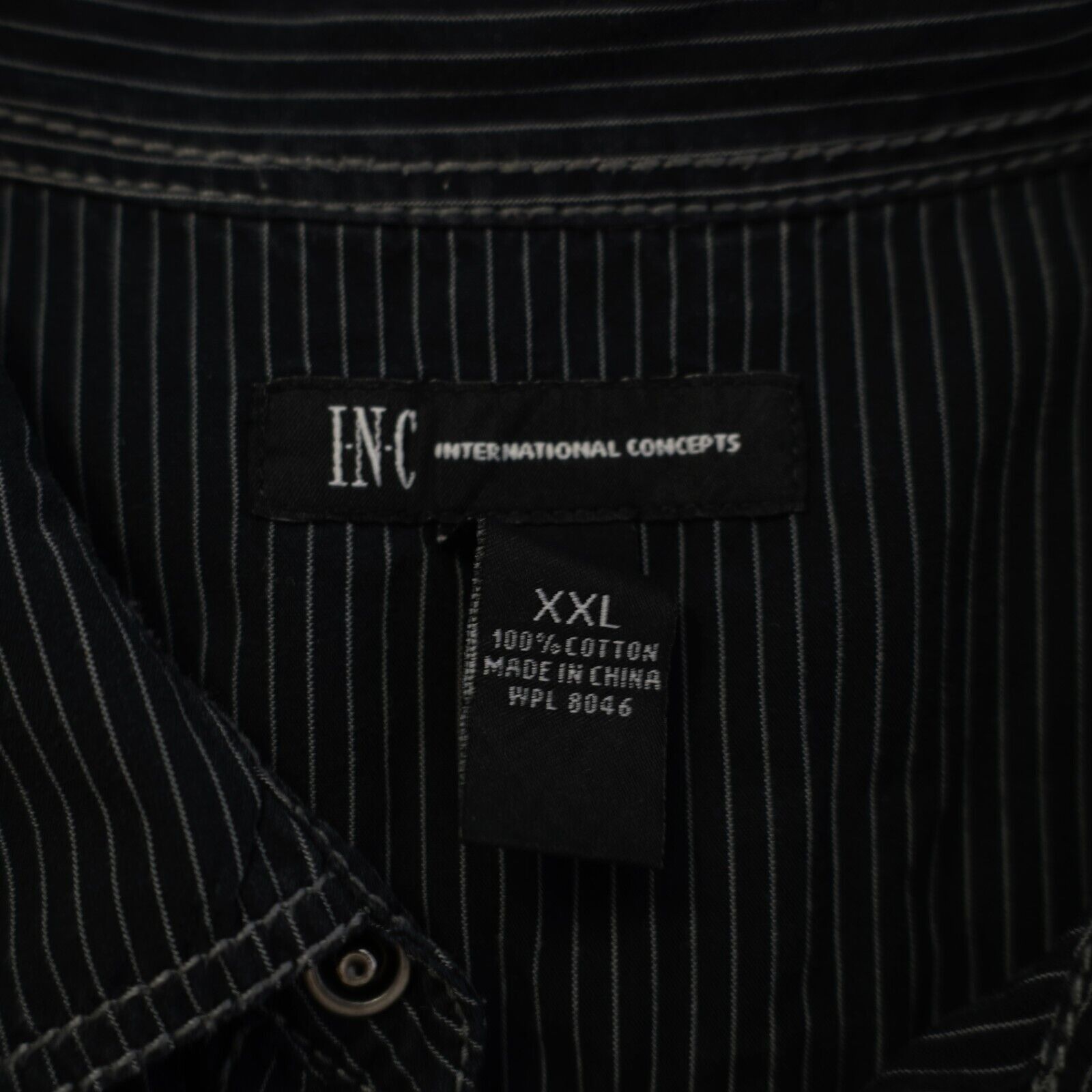 Vintage INC International Concepts 2 XL Black Striped Snap Button Co Size US XL / EU 56 / 4 - 8 Thumbnail