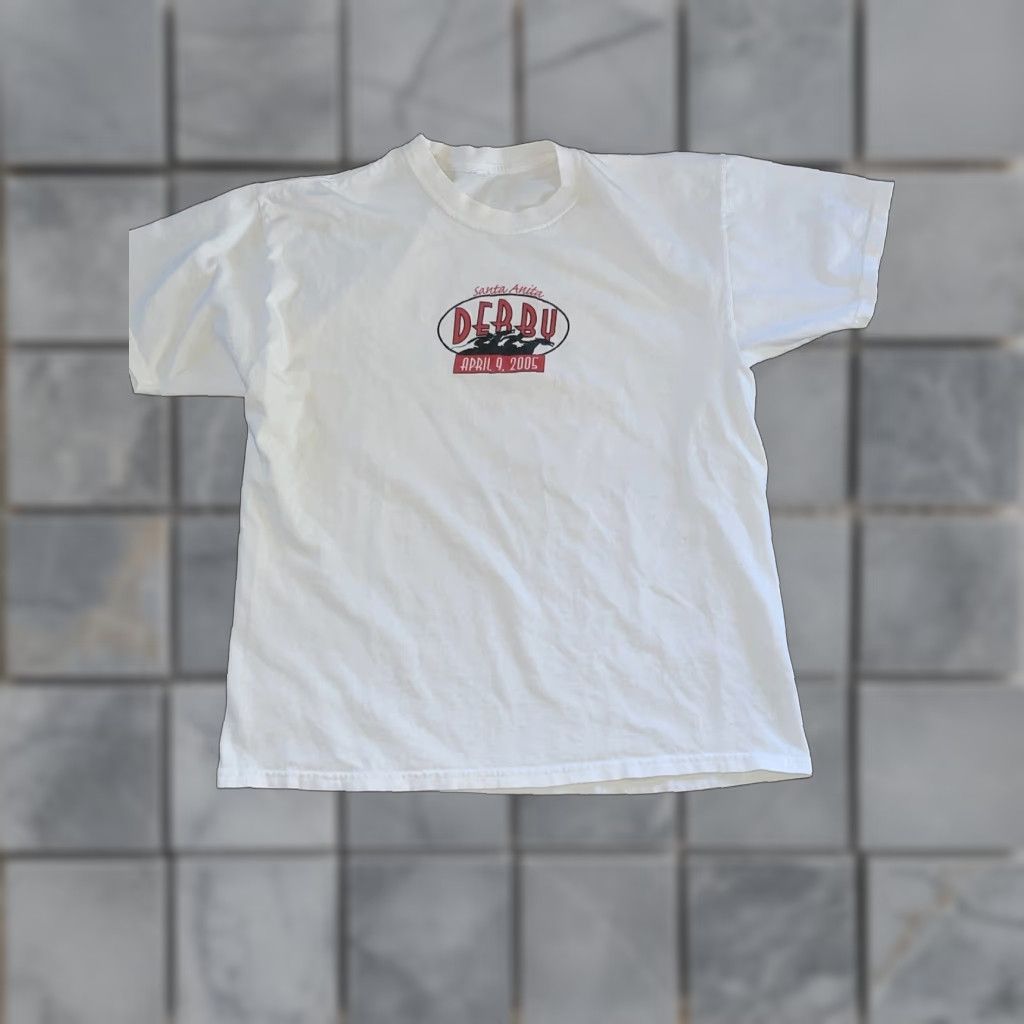 Vintage VINTAGE Derby T-Shirt Men L White 21x27 Santa Anita Derby Horses 21x27 Size US L / EU 52-54 / 3 - 1 Thumbnail