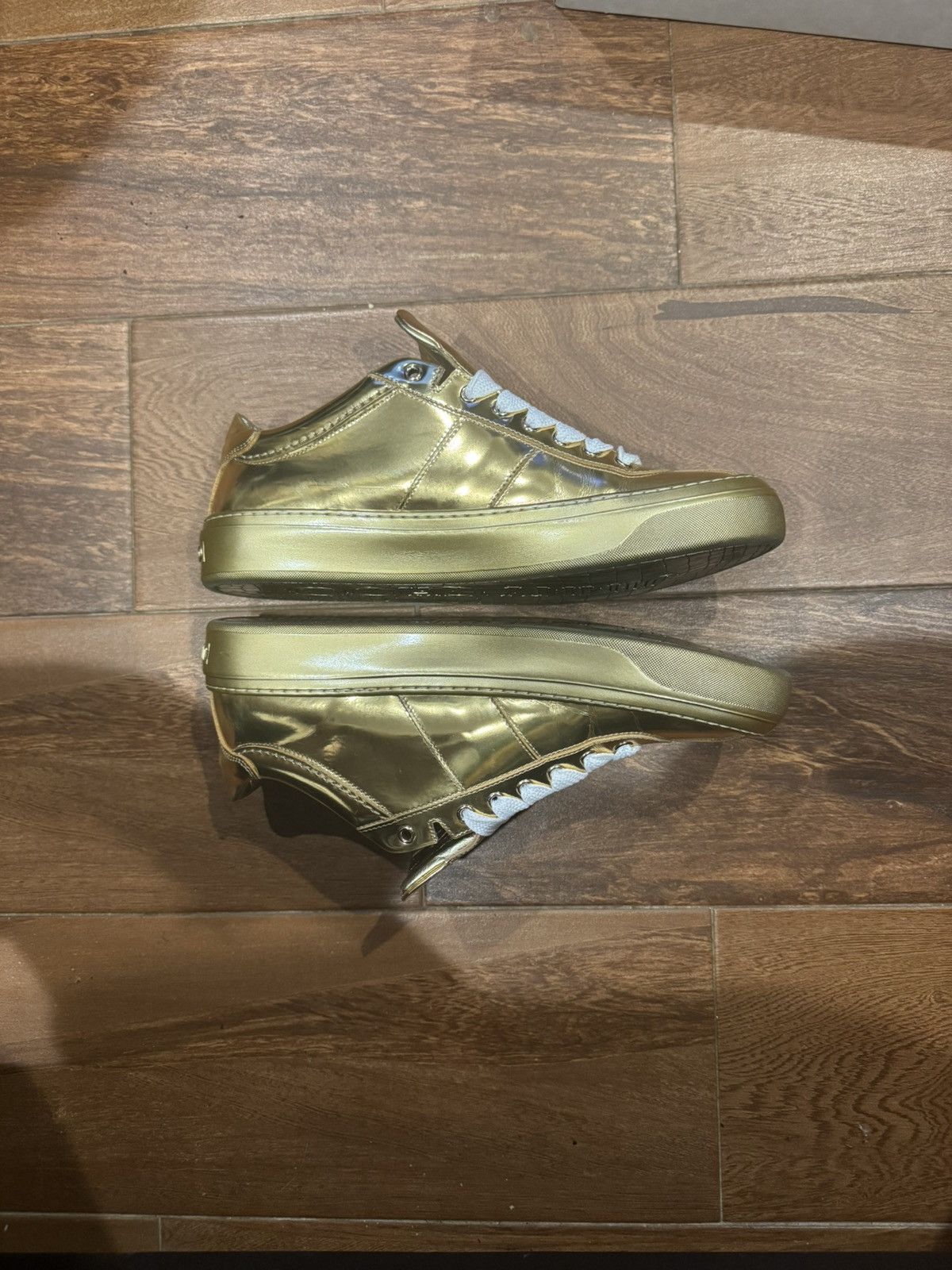 Jimmy Choo Gold Low-Top Jimmy Choo Sneakers Size US 11 / EU 44 - 4 Thumbnail