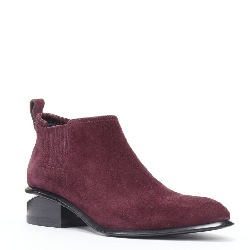 new ALEXANDER WANG Kori burgundy red suede cut out heel chelsea