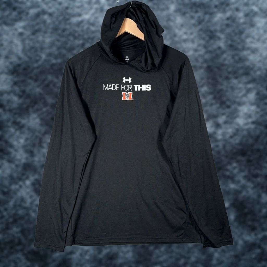 Under Armour Mercer University Hoodie Mens L NCAA Under Armour Performance Pullover Hooded Black Graphic Print Front Logo M Bear Size US L / EU 52-54 / 3 - 1 Thumbnail