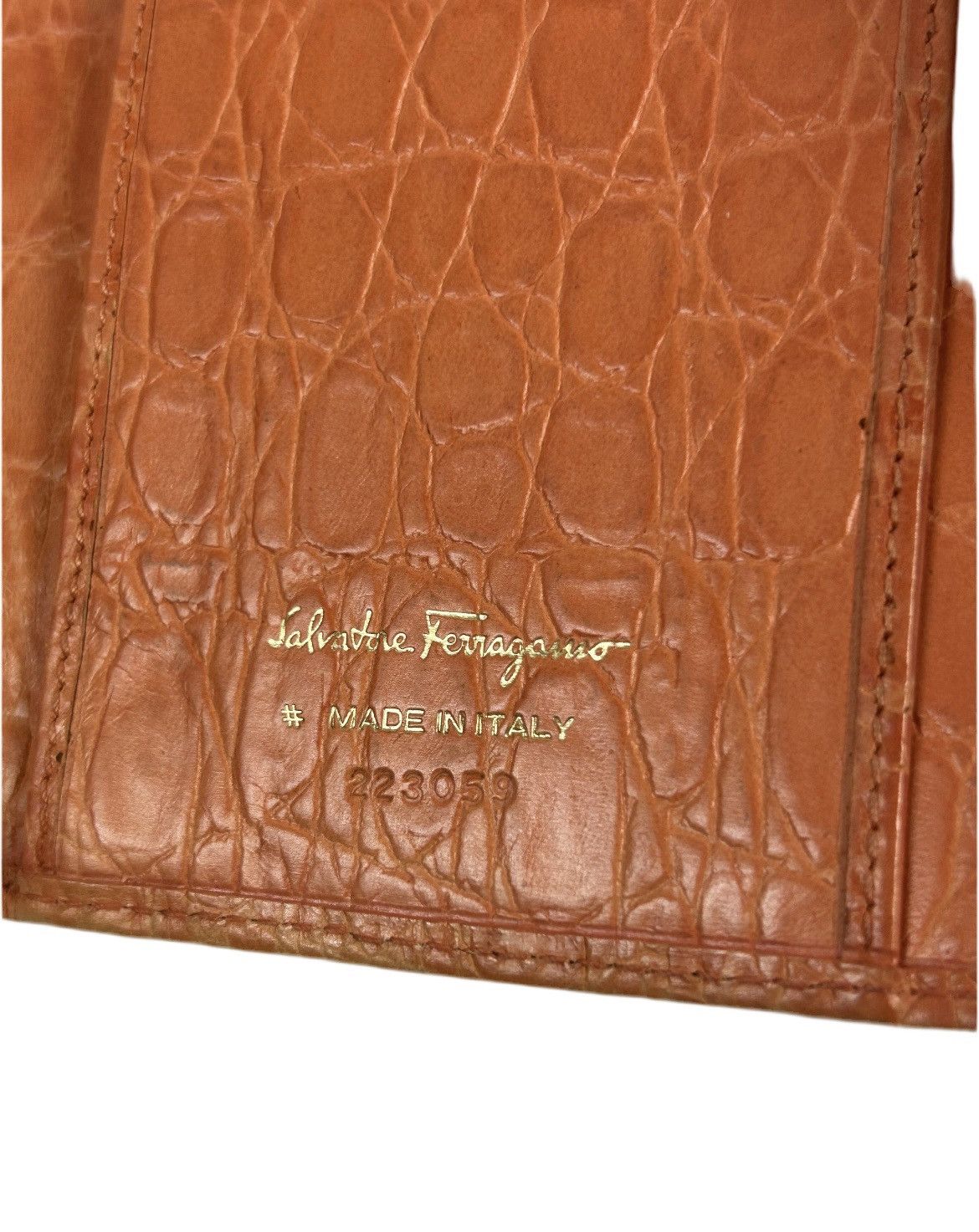 Salvatore Ferragamo Ferragamo Orange Leather Long Wallet Size ONE SIZE - 5 Thumbnail
