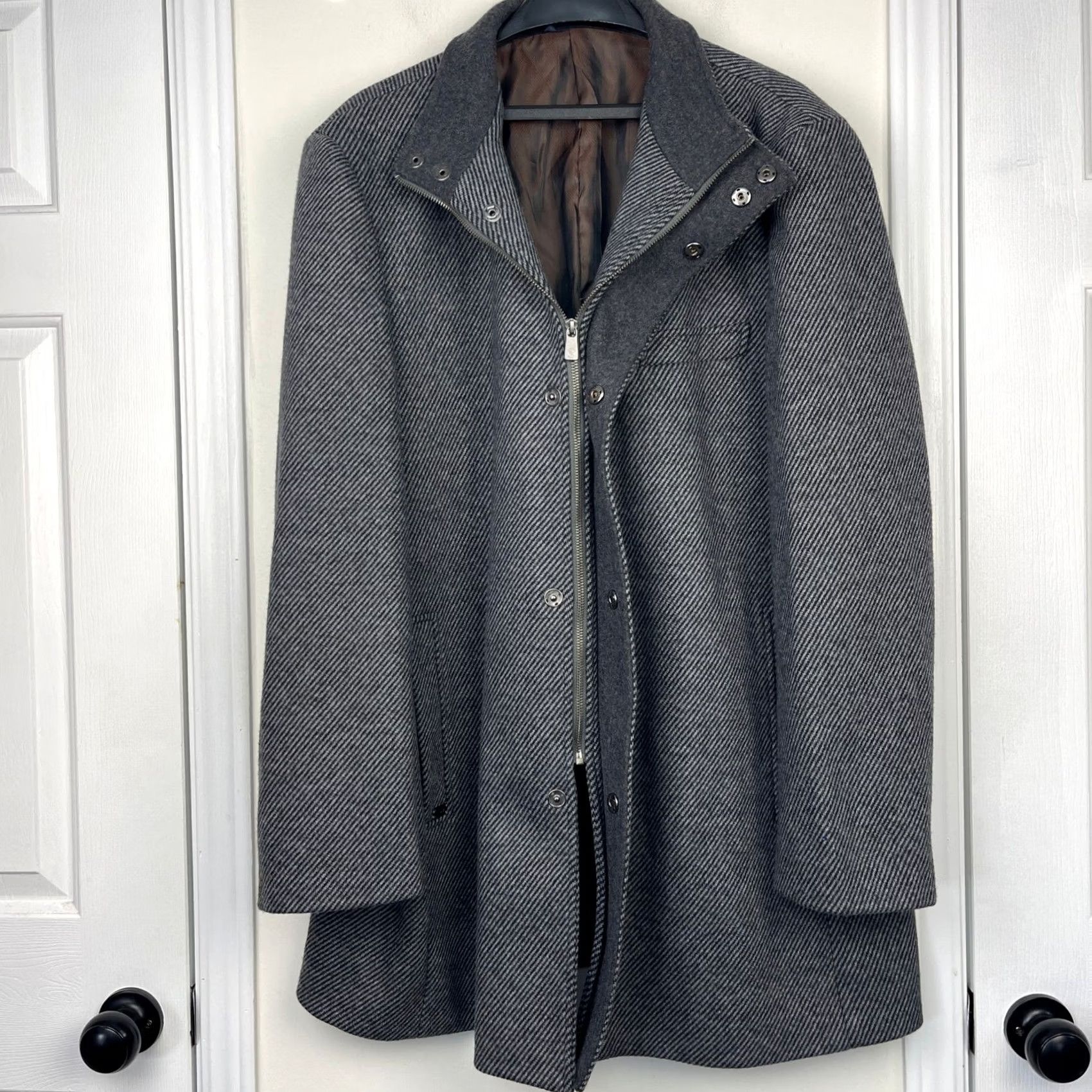 Hart Schaffner Marx Hart Schaffner Marx Coat Mens XXL Gray Wool Blend Overcoat Zip Front Twill Car Coat Size US XXL / EU 58 / 5 - 5 Thumbnail